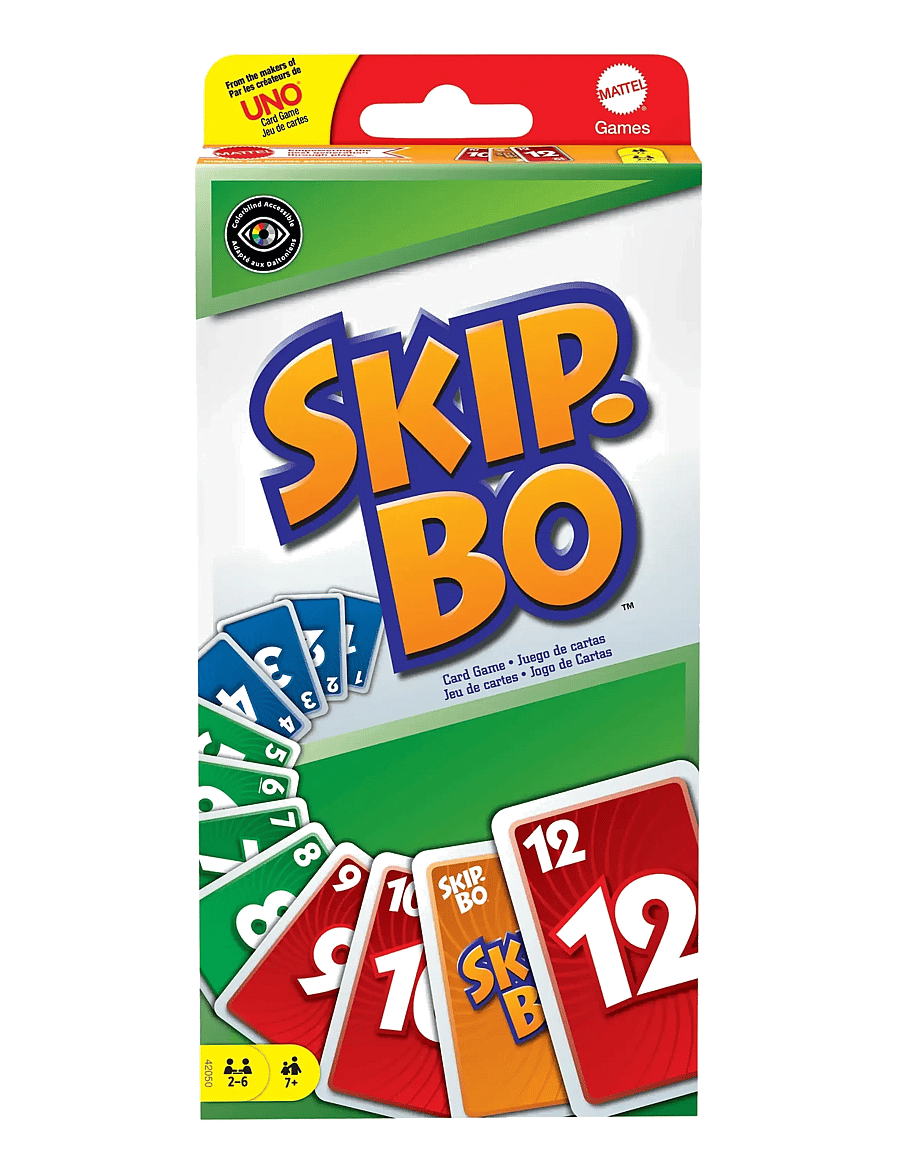 Mattel Games - Games Skip-Bo Card Game for Kids, Adults & Families, Color Blind Accessible Deck for 2 to 6 Players - kartenspiele - multi color - 1