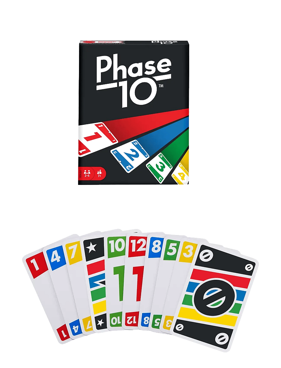 Mattel Games - Games Phase 10 Card Game wiColor Blind Accessible Deck for Kid, Adult & Family Nights & Parties - kortspel - multi color - 1