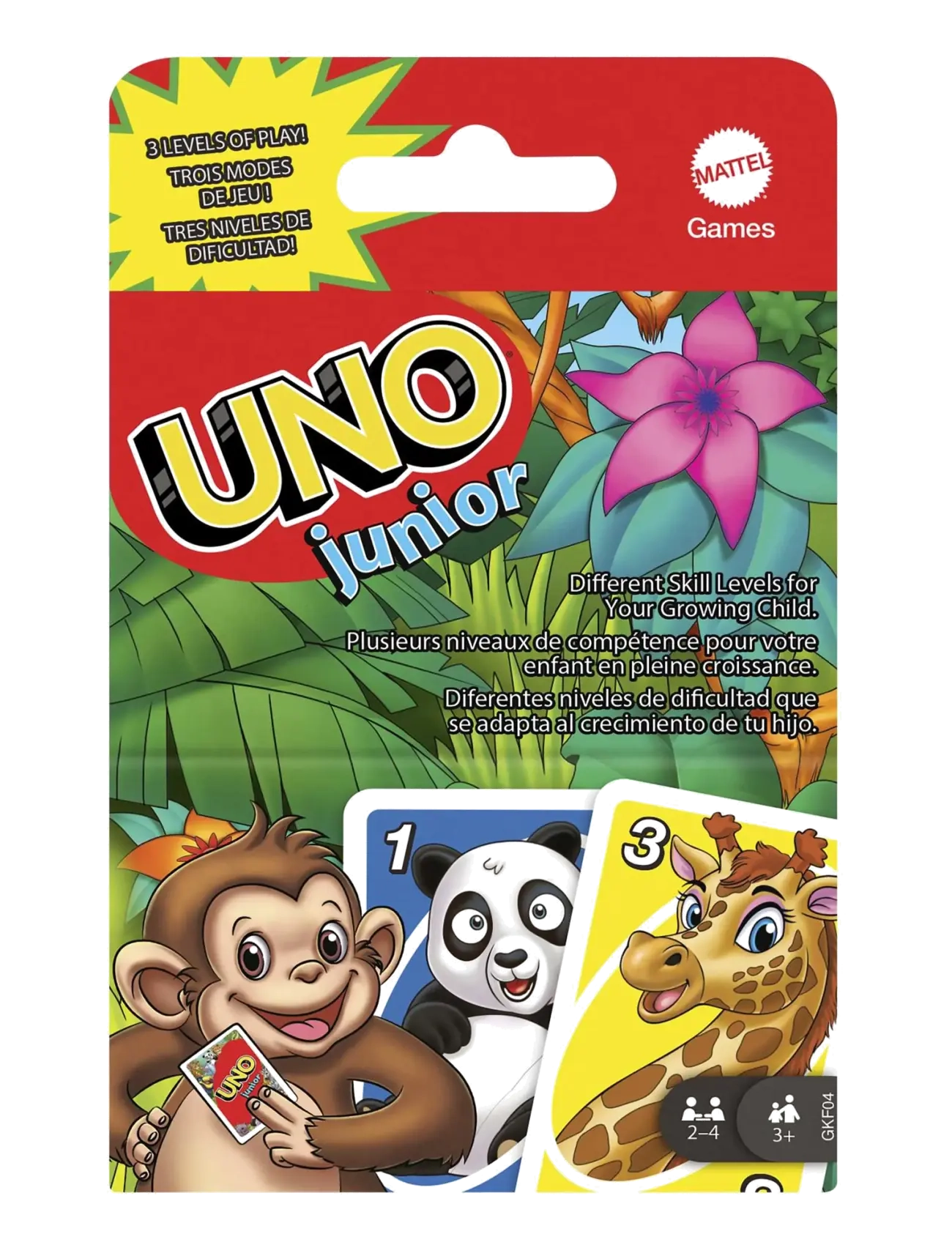 Mattel Games Games UNO Junior Card Game for Kids with Simple Rules & Animal Matching for 2-4 Players - Spel - MULTI COLOR / multi