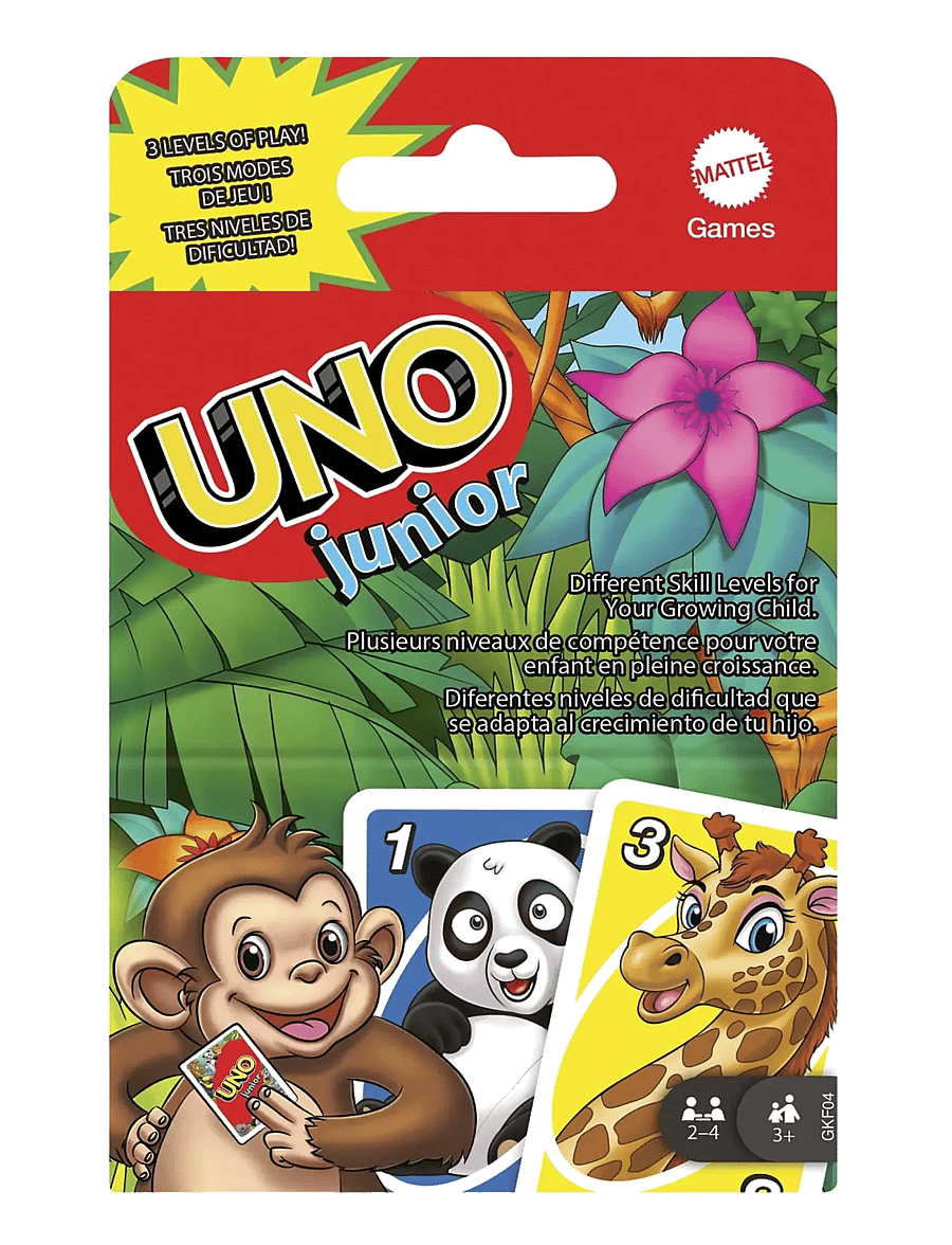 Mattel Games - Games UNO Junior Card Game for Kids with Simple Rules & Animal Matching for 2-4 Players - kaardimängud - multi color - 1