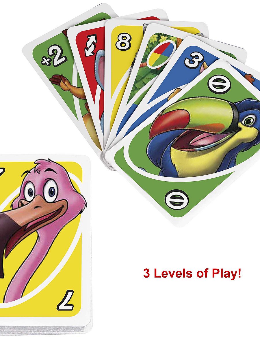 Mattel Games - Games UNO Junior Card Game for Kids with Simple Rules & Animal Matching for 2-4 Players - kaartspellen - multi color - 0