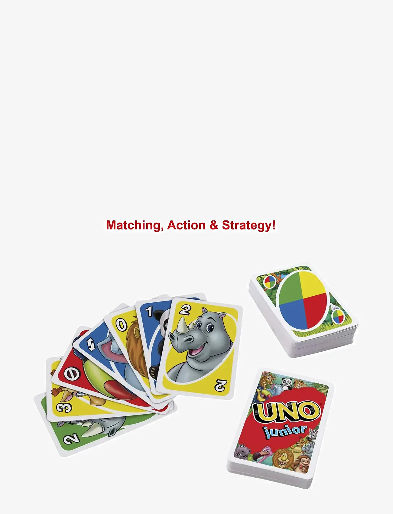 Mattel Games - Games UNO Junior Card Game for Kids with Simple Rules & Animal Matching for 2-4 Players - card games - multi color - 4