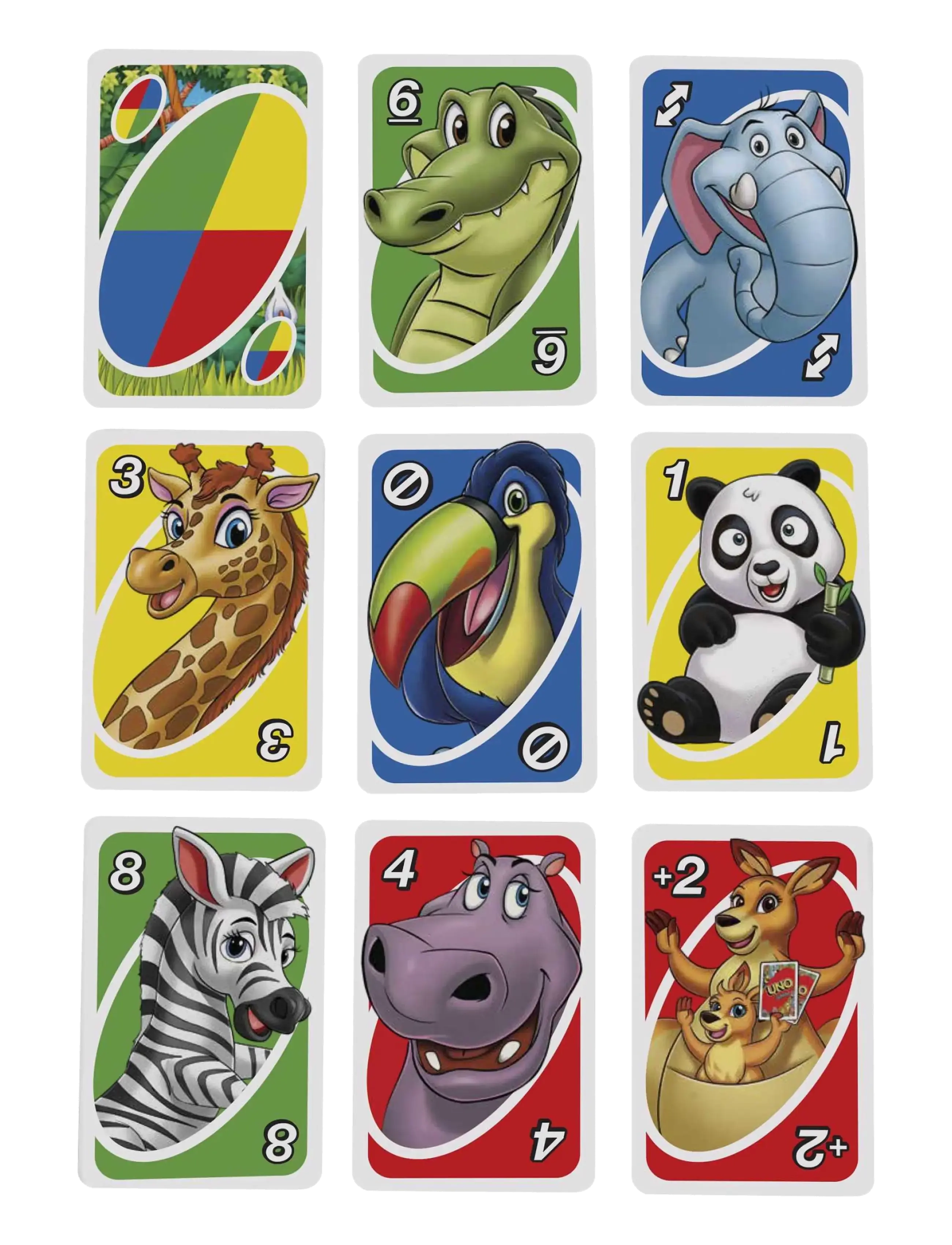 Mattel Games - Games UNO Junior Card Game for Kids with Simple Rules & Animal Matching for 2-4 Players - kaardimängud - multi color - 5