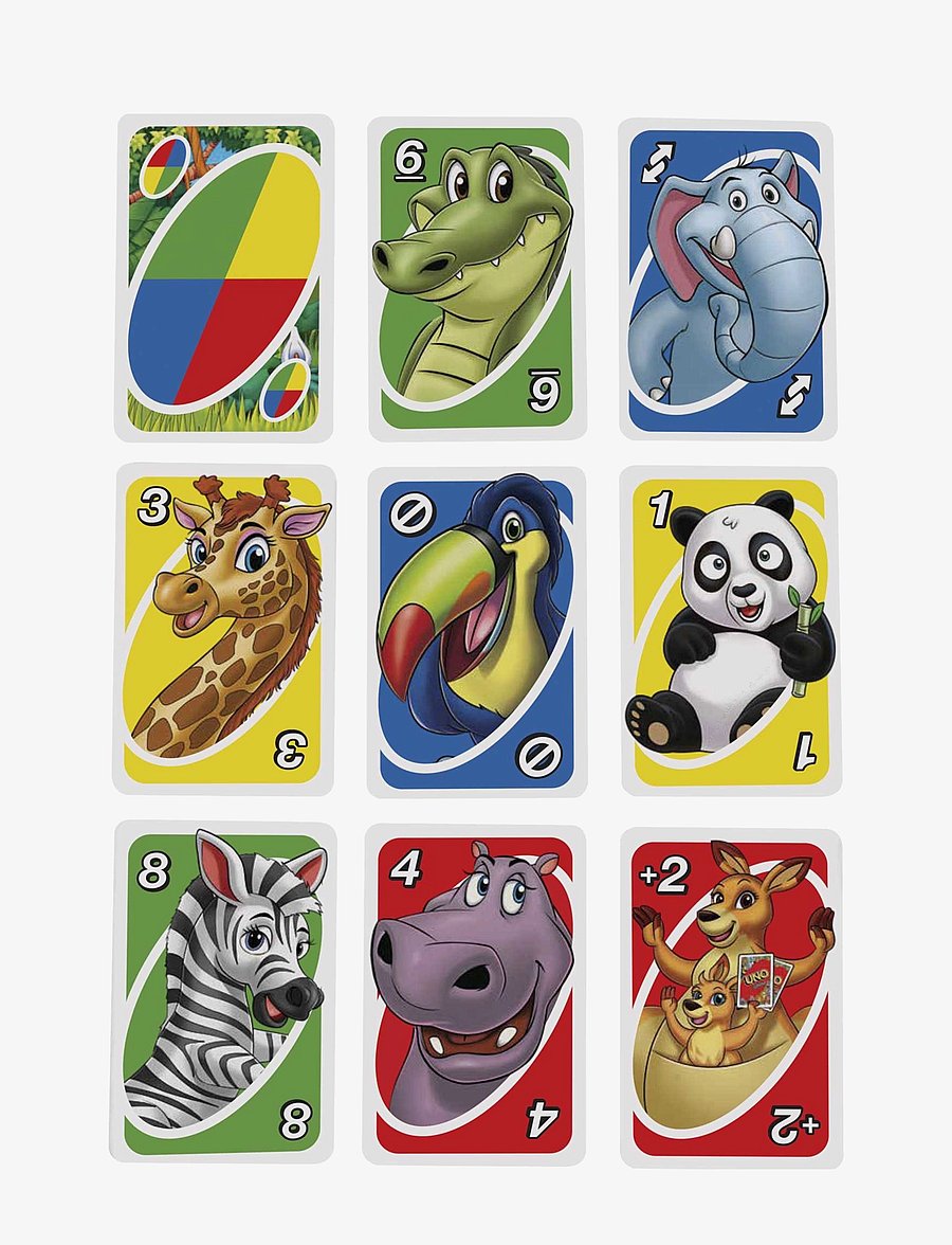 Mattel Games - Games UNO Junior Card Game for Kids with Simple Rules & Animal Matching for 2-4 Players - multi color - 5