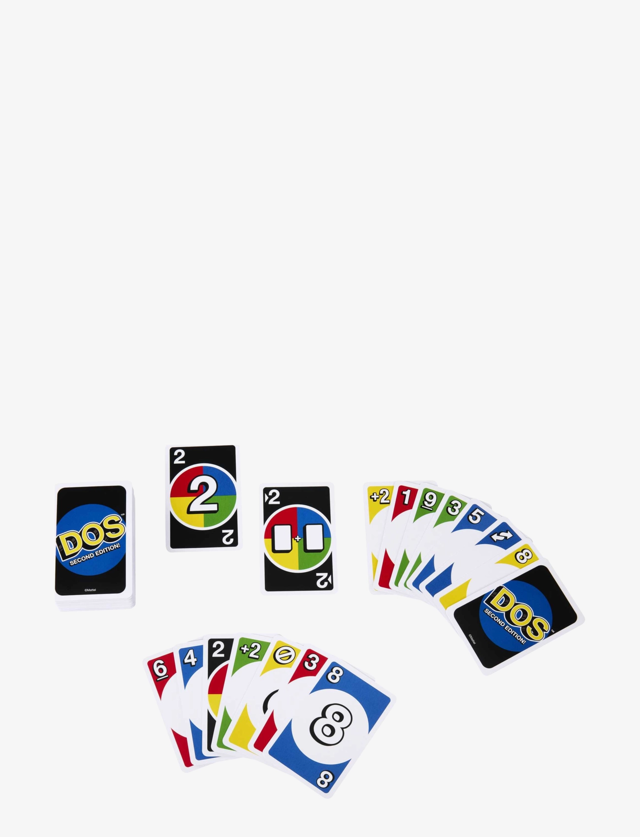 Mattel Games - Games DOS Second Edition Card Game for Kids, Adults & Families, Color Blind Accessible Deck - kortspel - multi color - 1