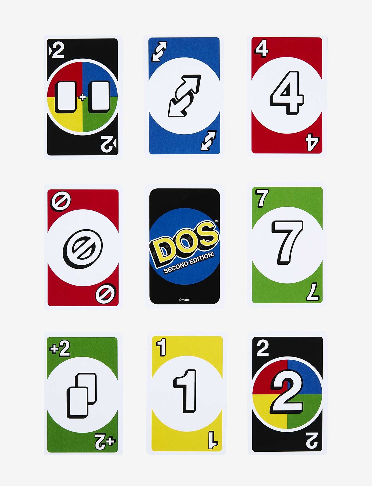 Mattel Games - Games DOS Second Edition Card Game for Kids, Adults & Families, Color Blind Accessible Deck - kortspil - multi color - 3