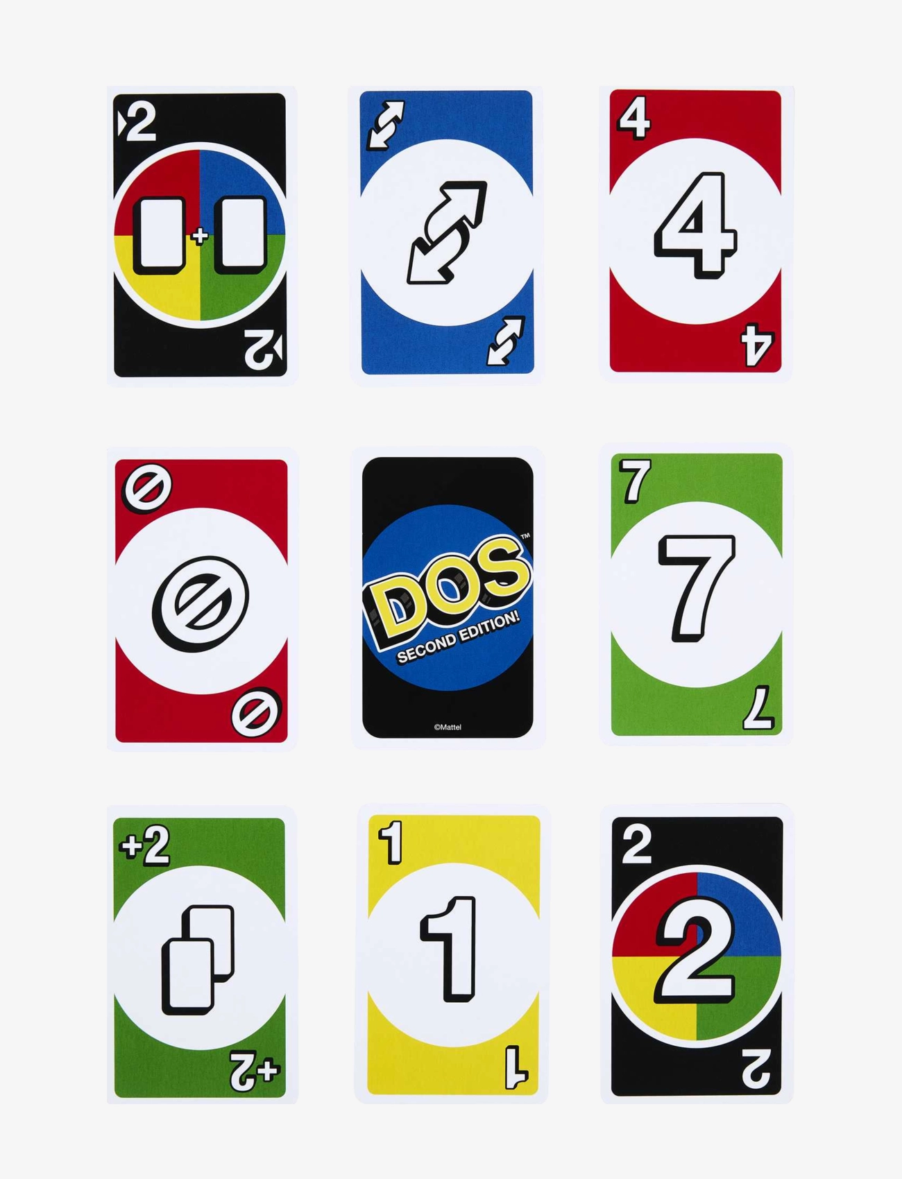 Mattel Games - Games DOS Second Edition Card Game for Kids, Adults & Families, Color Blind Accessible Deck - kortspel - multi color - 3