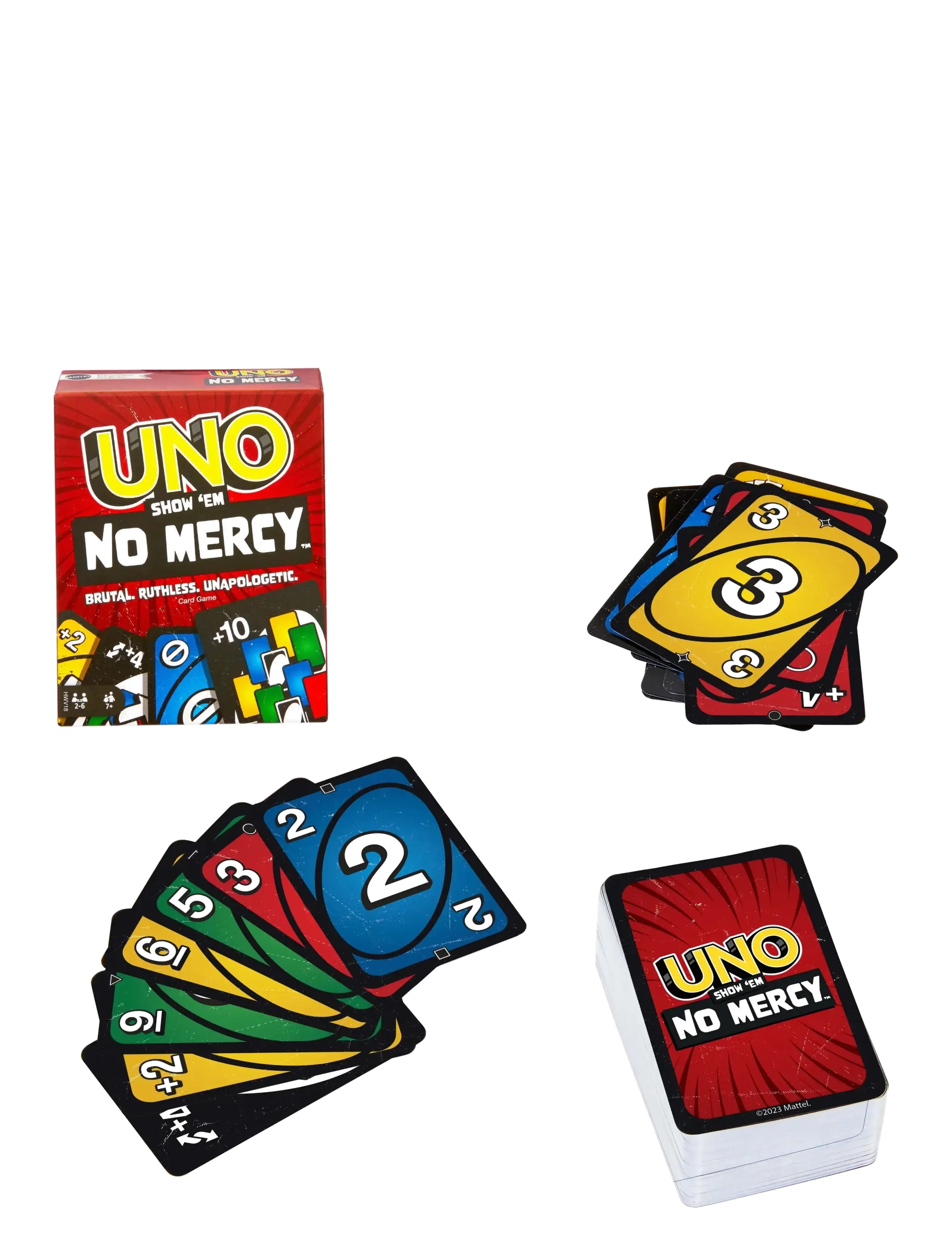Mattel Games Games UNO Show ‘em No Mercy Card Game for Kids, Adults & Family Night, Parties and Travel - Mängud - MULTICOLOR / multi
