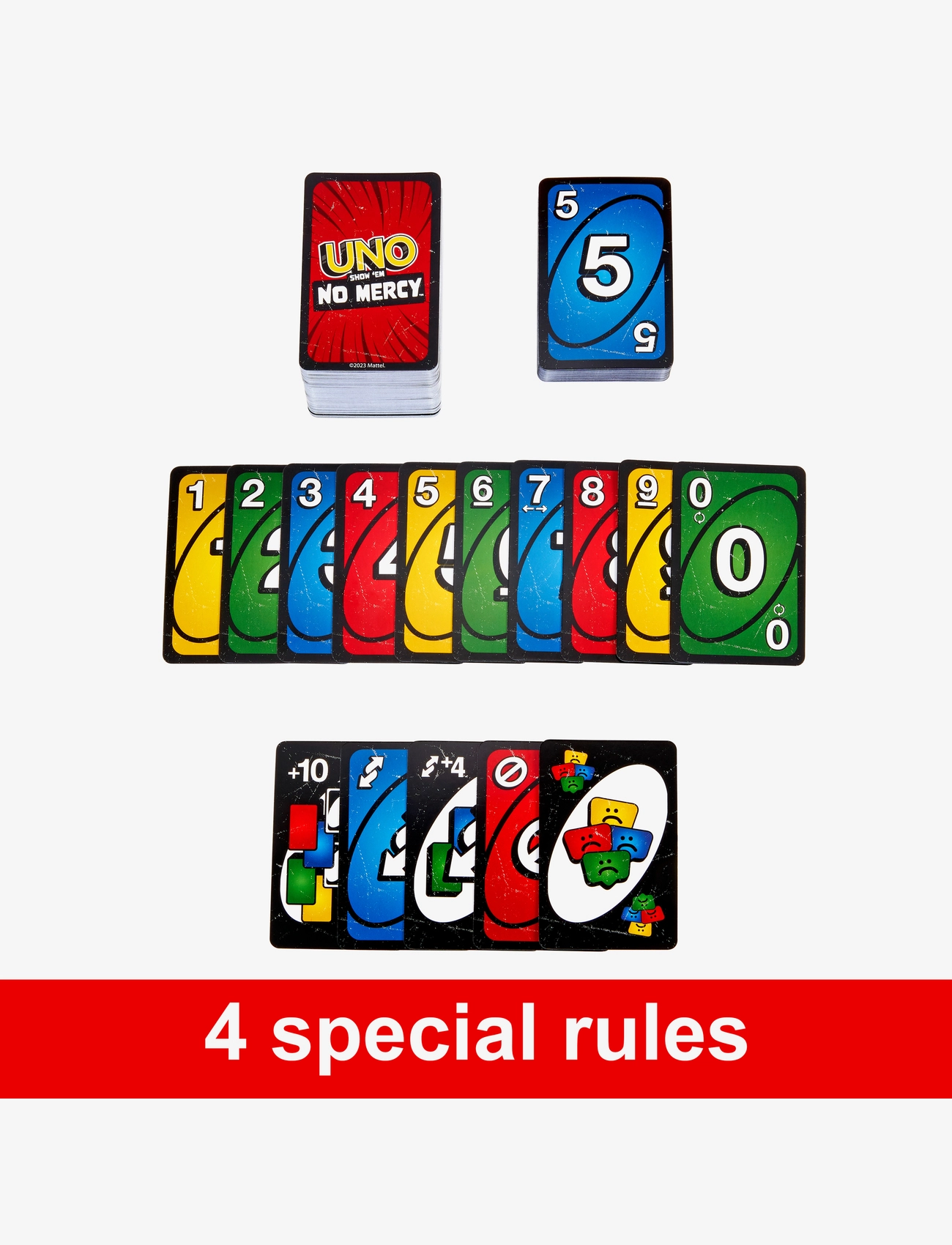 Mattel Games - Games UNO Show ‘em No Mercy Card Game for Kids, Adults & Family Night, Parties and Travel - kortspil - multicolor - 3