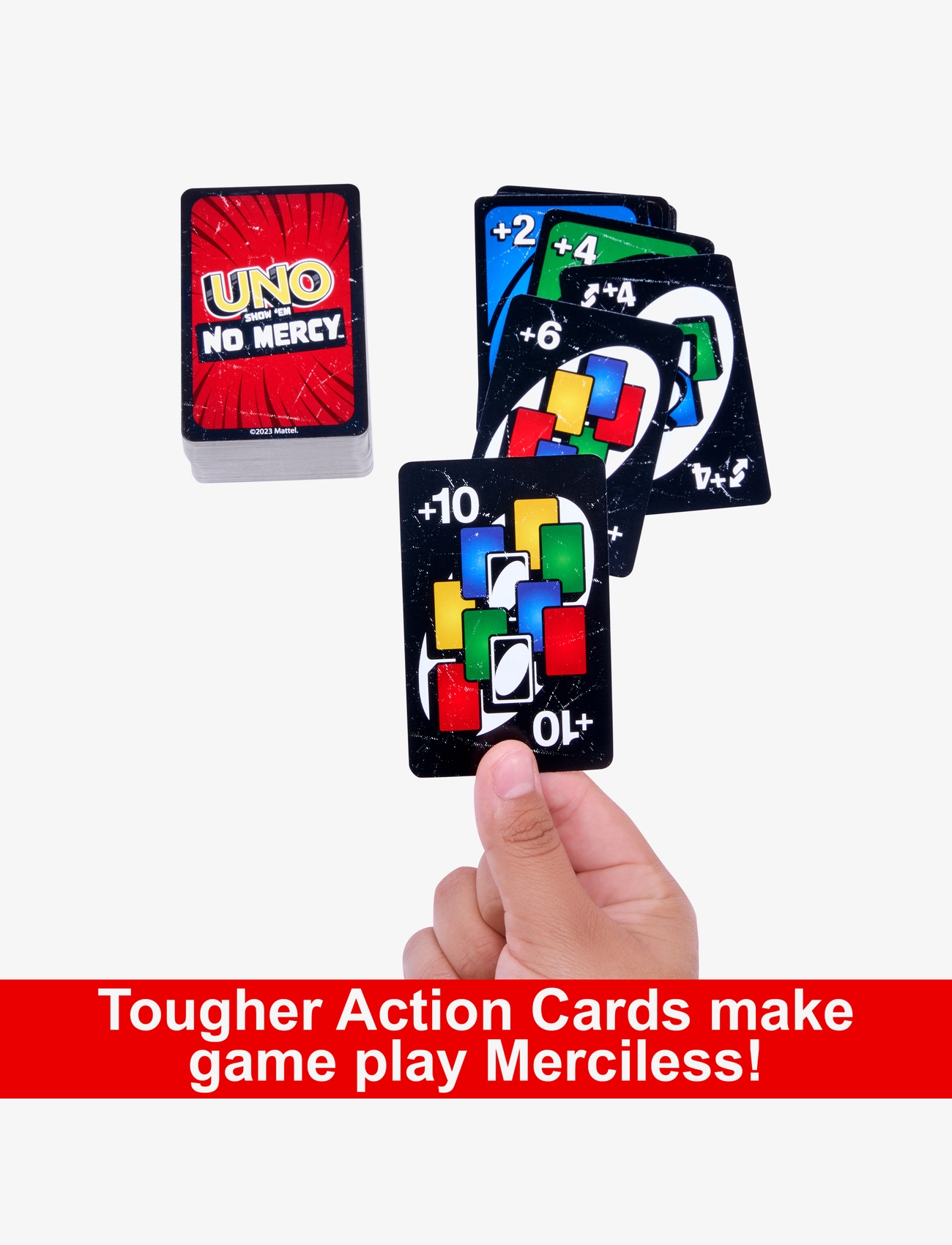 Mattel Games - Games UNO Show ‘em No Mercy Card Game for Kids, Adults & Family Night, Parties and Travel - kortspil - multicolor - 4