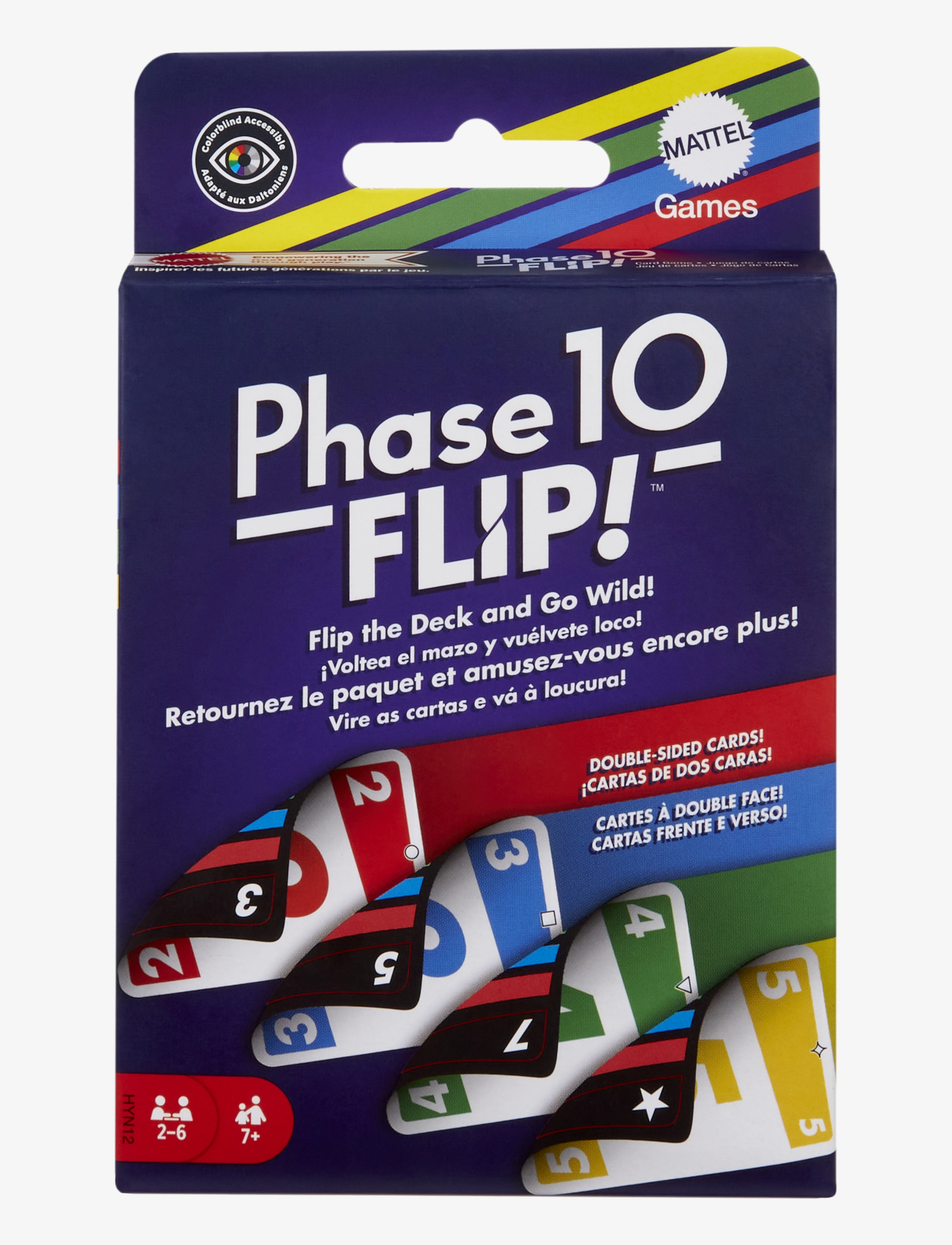 Mattel Games Phase 10 Flip Card Game, Classic Family Game With Double-Sided Cards For 2-6 Players, One Size, Games, Mehrfarbig/gemustert - Kinder