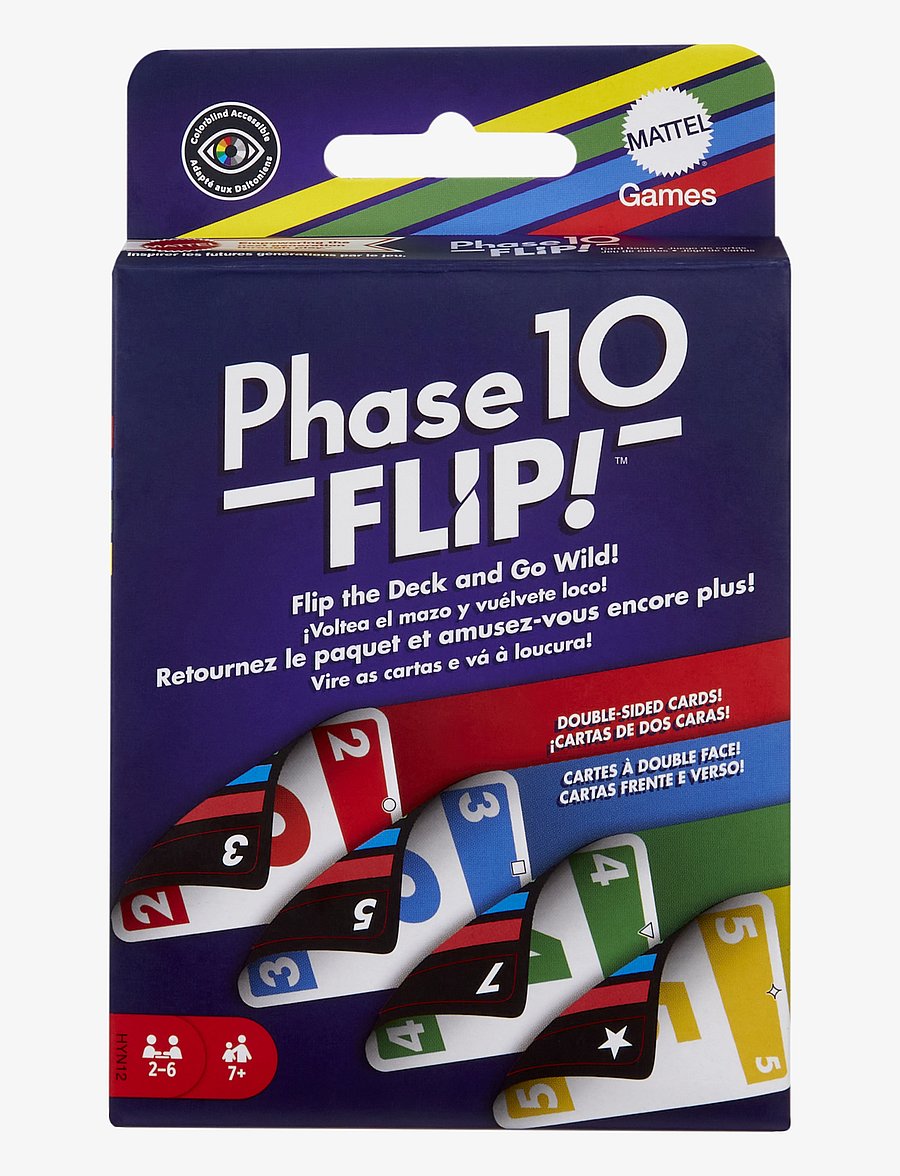 Mattel Games - Games Phase 10 Flip Card Game, Classic Family Card Game with Double-Sided Cards for 2-6 Players - kartenspiele - multicolor - 0