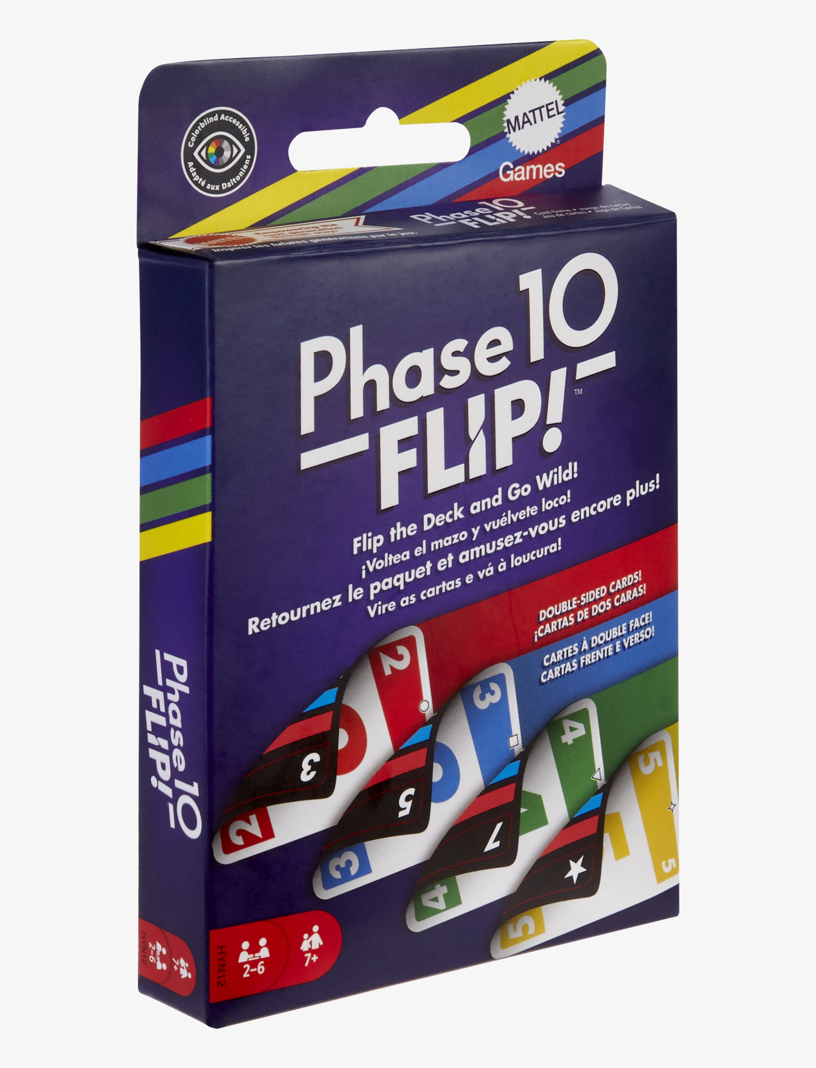 Mattel Games - Games Phase 10 Flip Card Game, Classic Family Card Game with Double-Sided Cards for 2-6 Players - kaartspellen - multicolor - 3