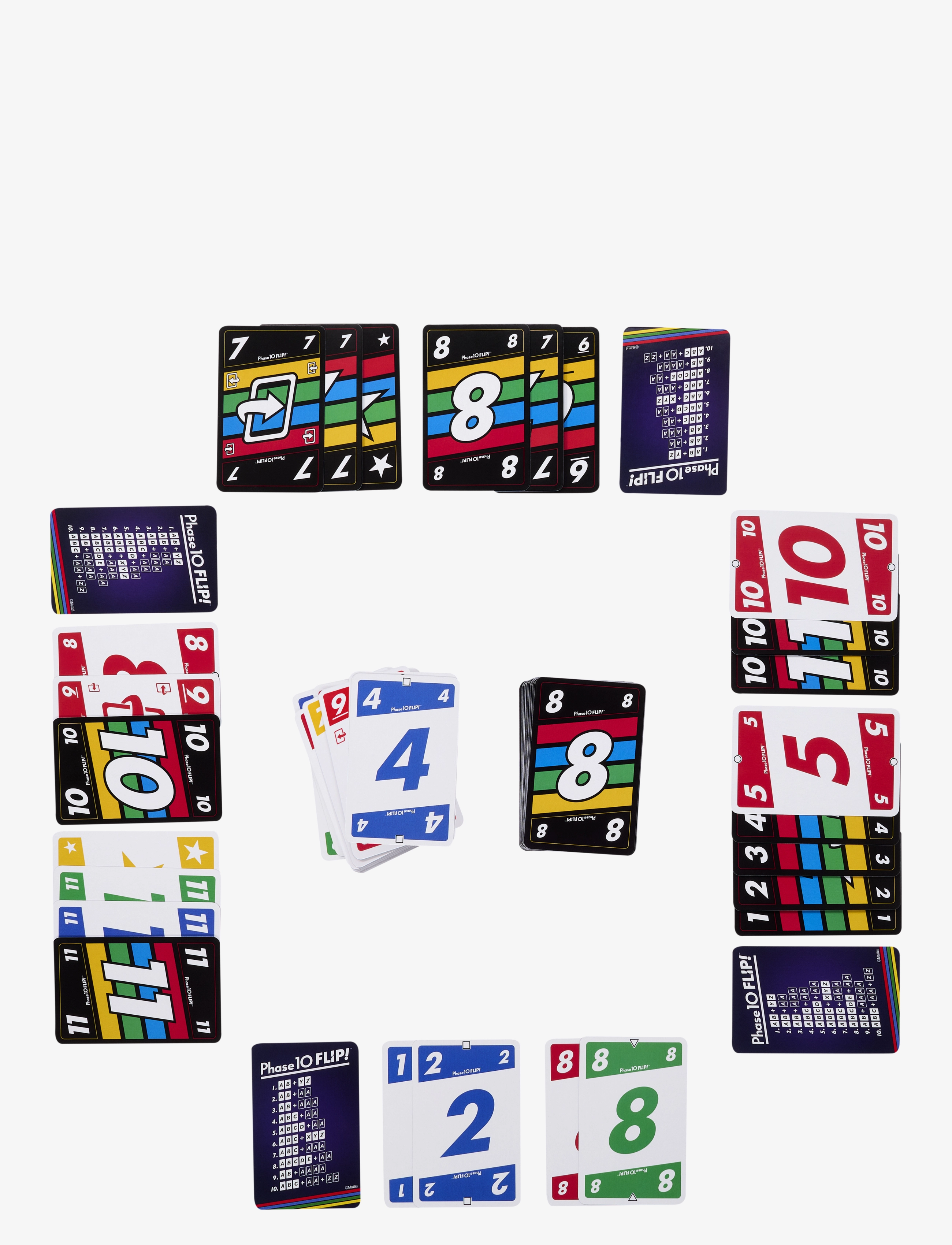 Mattel Games - Games Phase 10 Flip Card Game, Classic Family Card Game with Double-Sided Cards for 2-6 Players - kaartspellen - multicolor - 4