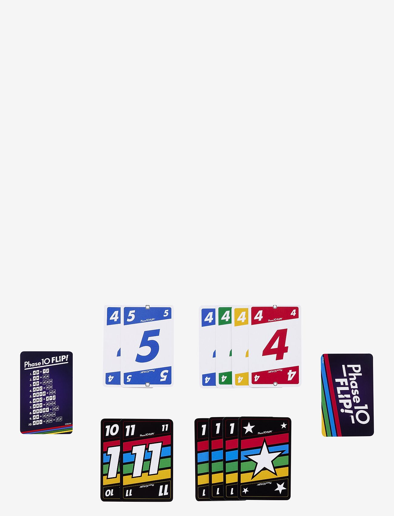 Mattel Games - Games Phase 10 Flip Card Game, Classic Family Card Game with Double-Sided Cards for 2-6 Players - kortspil - multicolor - 5