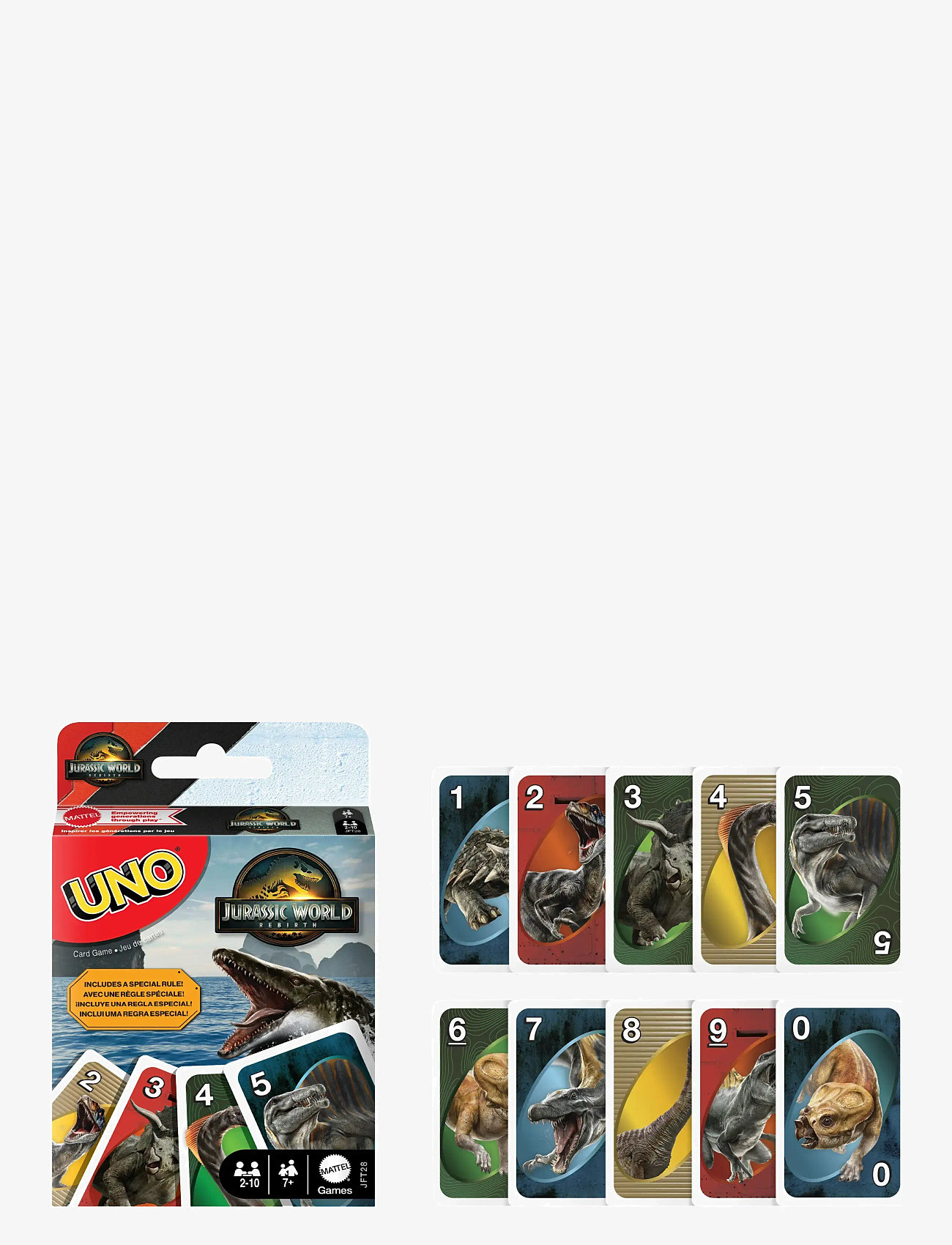 Mattel Games - Games UNO Jurassic World Rebirth Card Game for Kids, Family & Adult Game Nights - card games - multi color - 1
