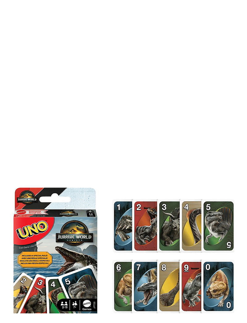 Mattel Games - Games UNO Jurassic World Rebirth Card Game for Kids, Family & Adult Game Nights - kortaspil - multi color - 1