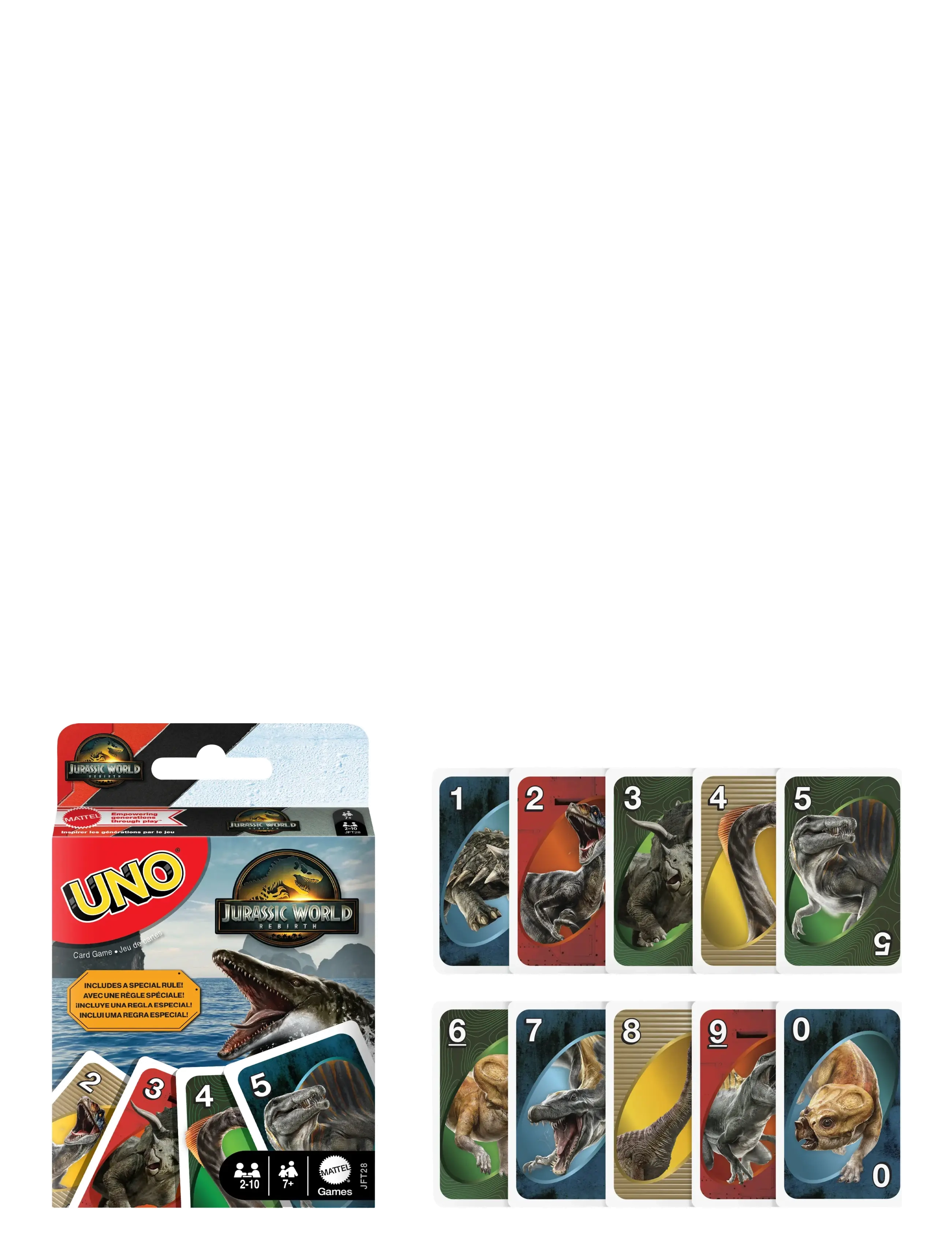 Mattel Games - Games UNO Jurassic World Rebirth Card Game for Kids, Family & Adult Game Nights - kortspel - multi color - 1