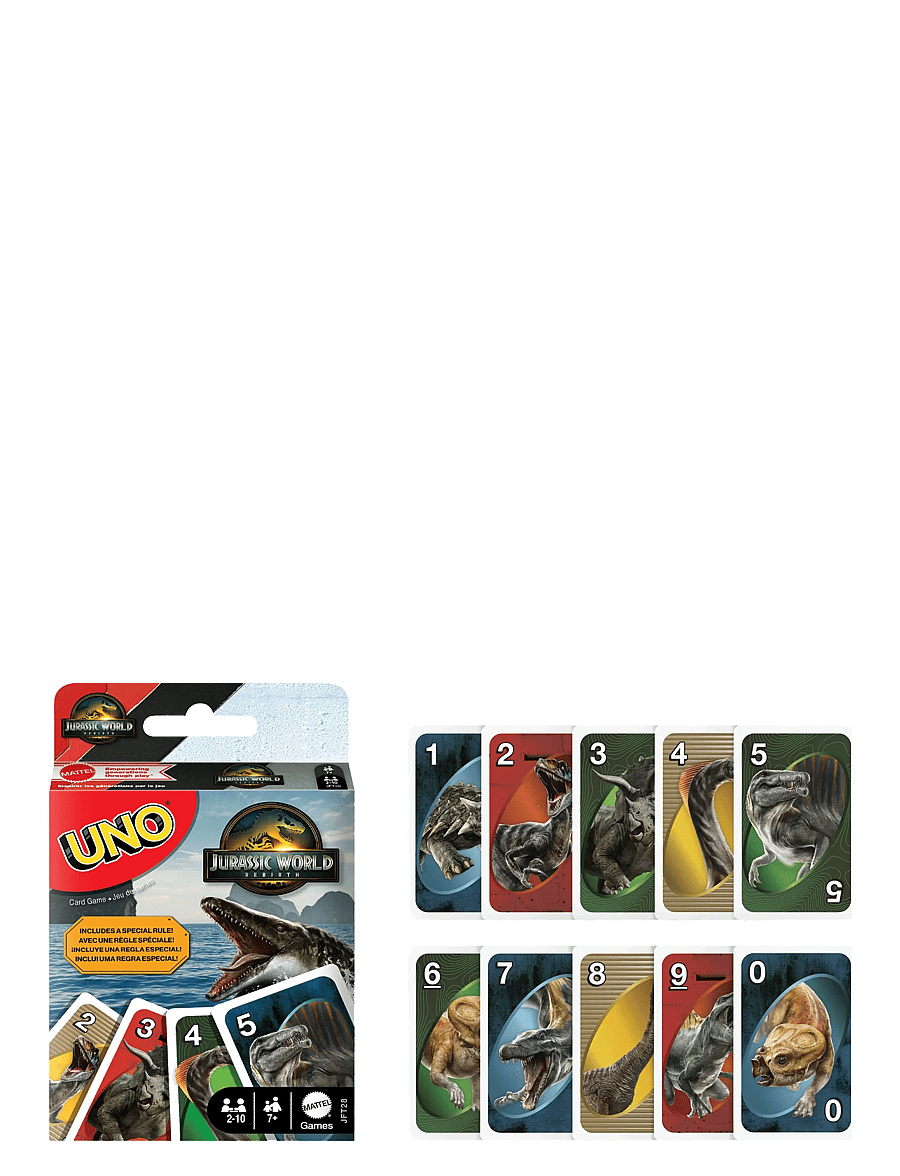Mattel Games - Games UNO Jurassic World Rebirth Card Game for Kids, Family & Adult Game Nights - kāršu spēles - multi color - 1