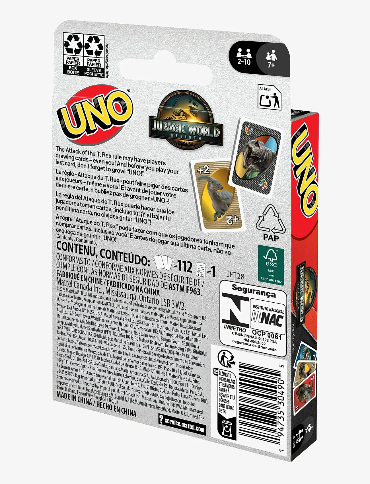 Mattel Games - Games UNO Jurassic World Rebirth Card Game for Kids, Family & Adult Game Nights - card games - multi color - 3