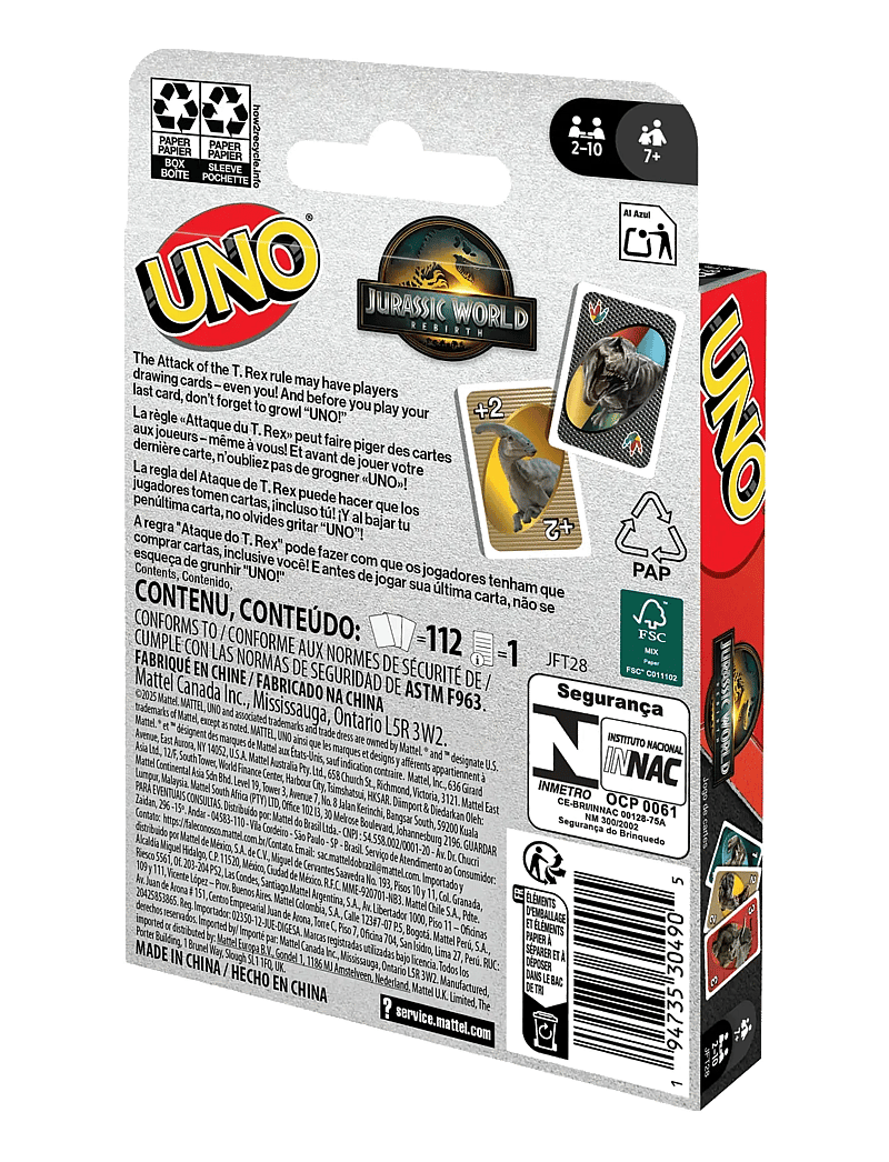 Mattel Games - Games UNO Jurassic World Rebirth Card Game for Kids, Family & Adult Game Nights - kortaspil - multi color - 3