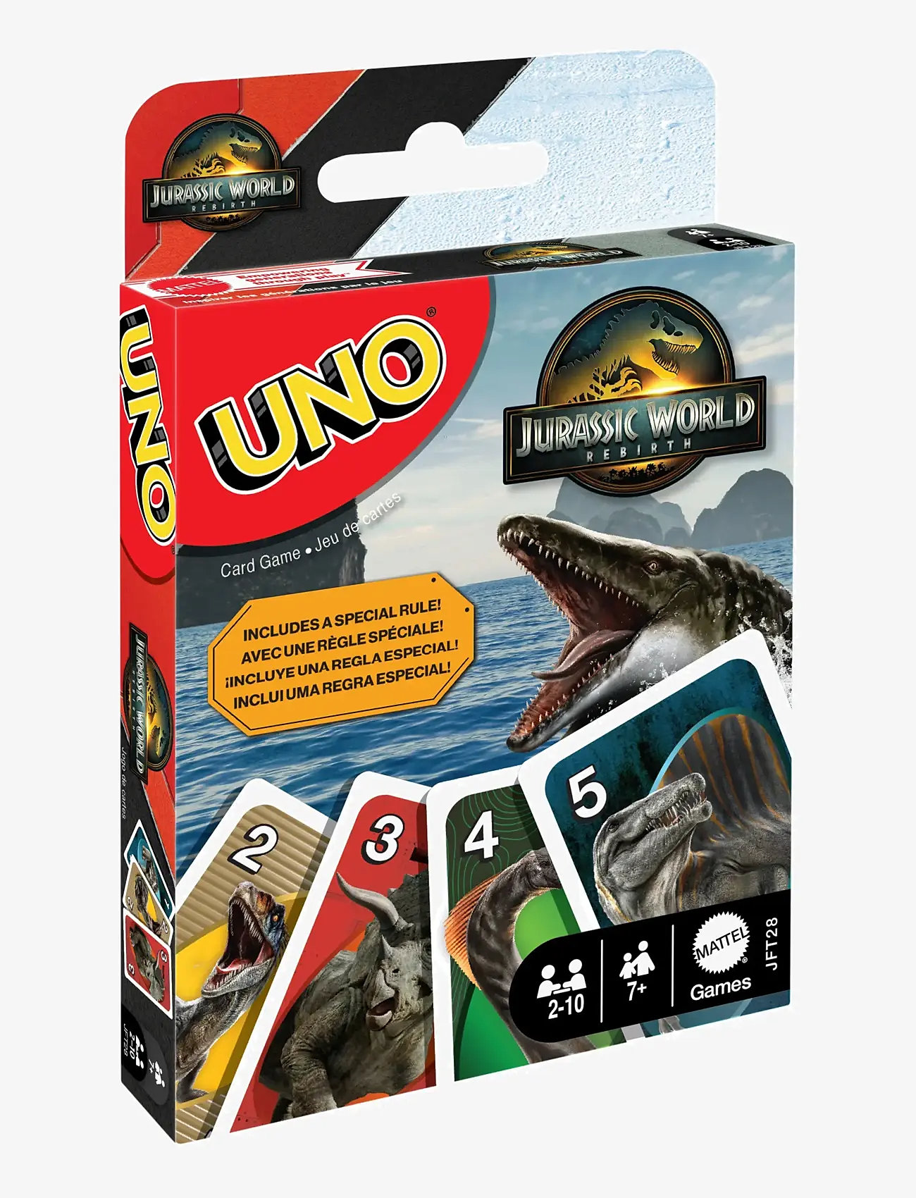 Mattel Games - Games UNO Jurassic World Rebirth Card Game for Kids, Family & Adult Game Nights - card games - multi color - 4