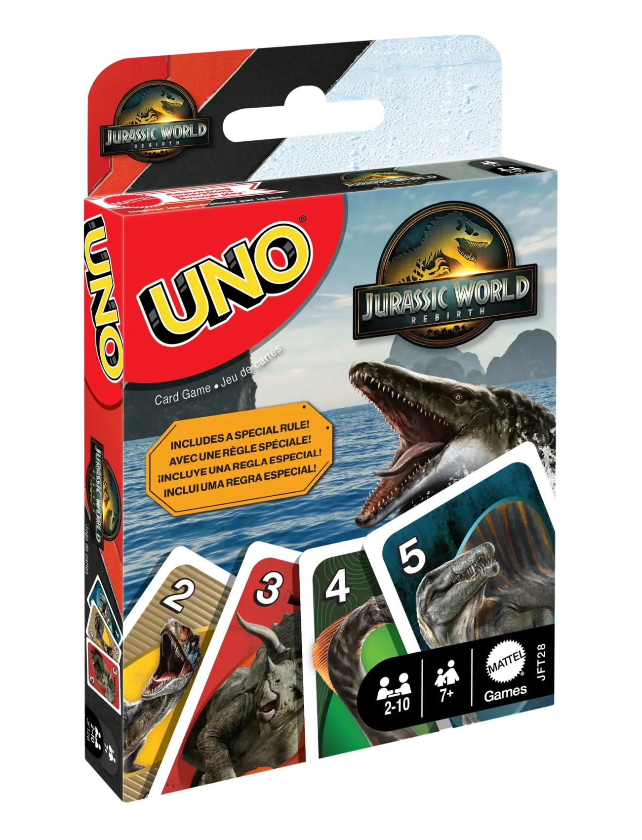 Mattel Games - Games UNO Jurassic World Rebirth Card Game for Kids, Family & Adult Game Nights - kortspel - multi color - 4