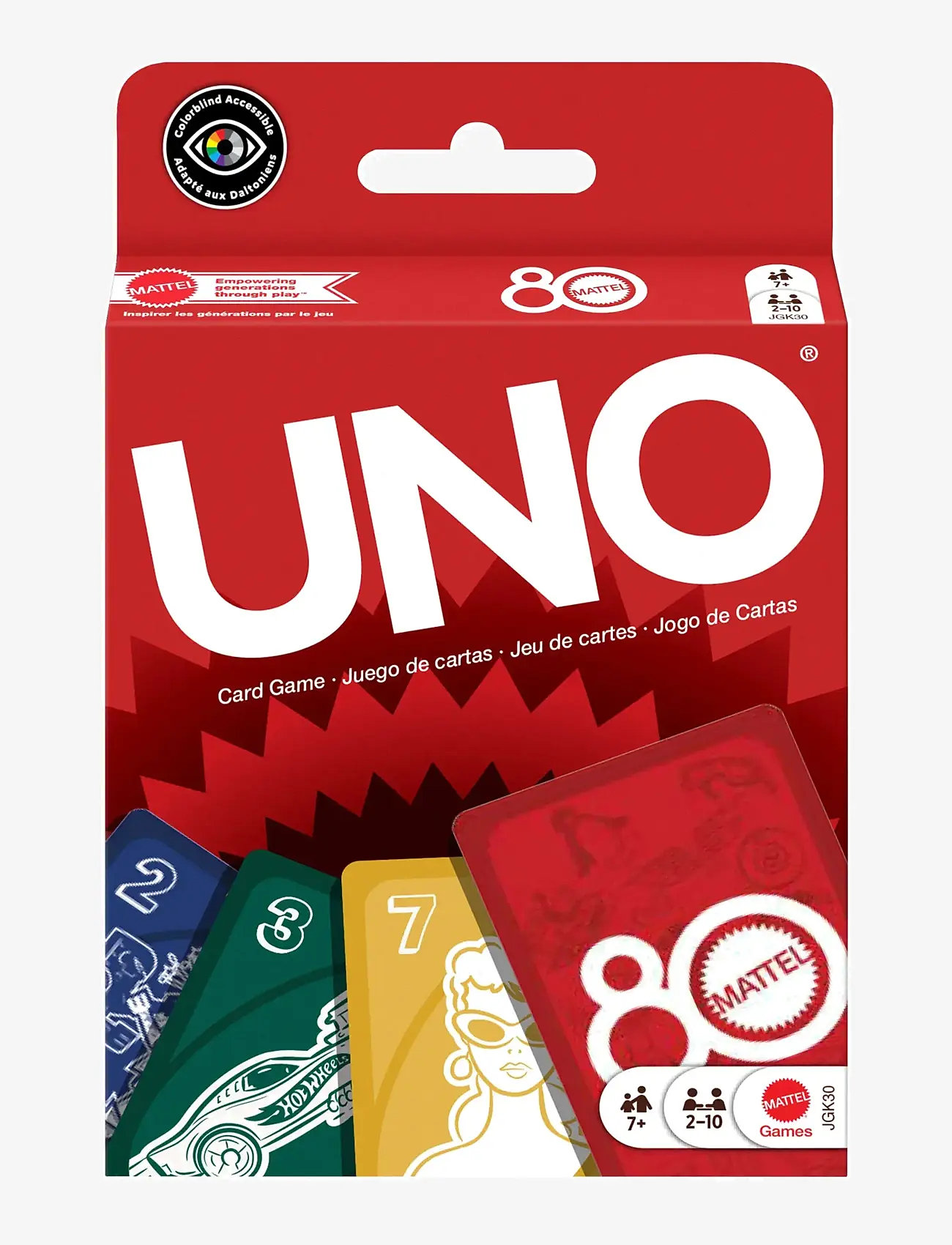 Mattel Games - Games UNO 80th Ruby Red Card Game for Kids & Family Night - kortspil - multi color - 4