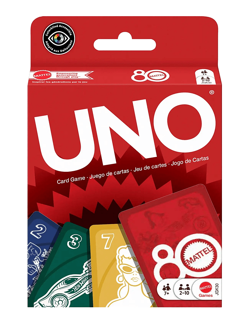 Mattel Games - Games UNO 80th Ruby Red Card Game for Kids & Family Night - kartenspiele - multi color - 4