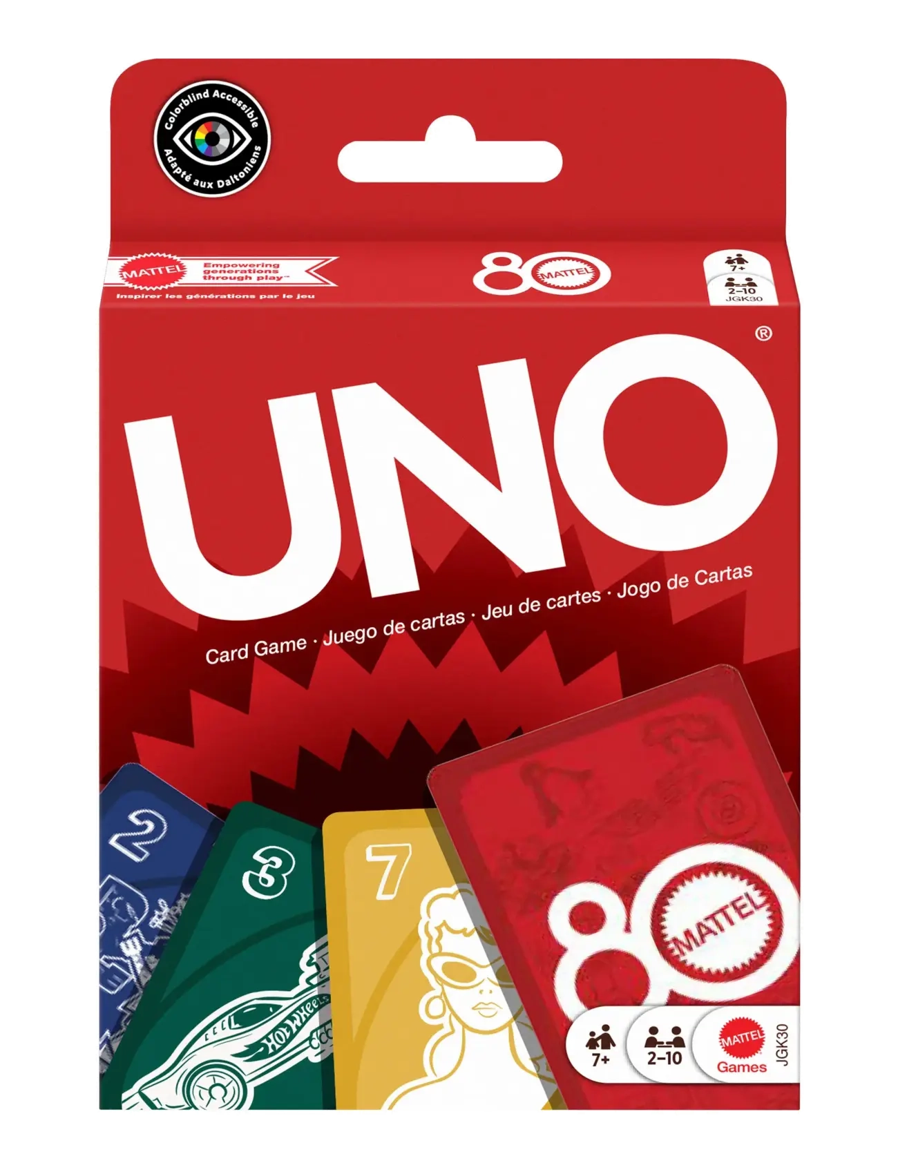 Mattel Games - Games UNO 80th Ruby Red Card Game for Kids & Family Night - card games - multi color - 4