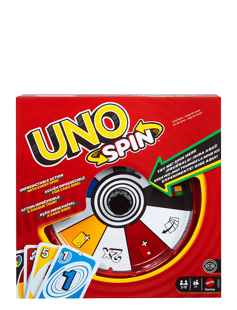 Mattel Games - Games UNO Spin Card Game for Kid, Adult & Family Nights, Classic Play with Spinner - kartenspiele - multi color - 0