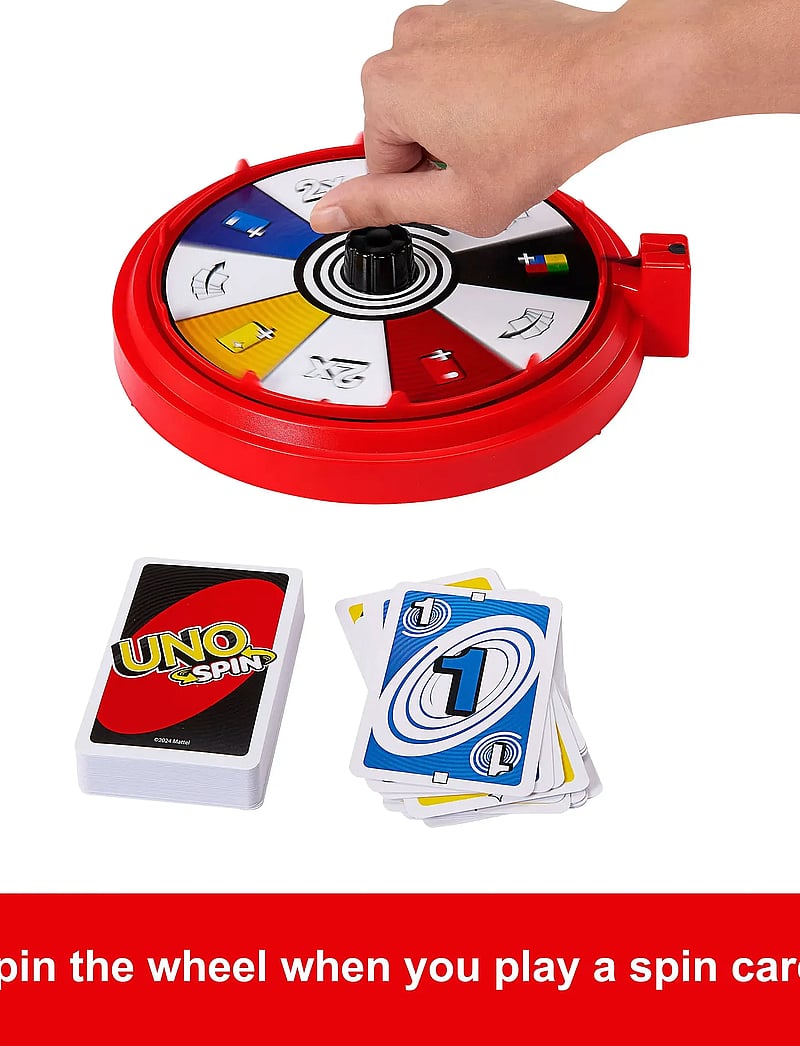 Mattel Games - Games UNO Spin Card Game for Kid, Adult & Family Nights, Classic Play with Spinner - kartenspiele - multi color - 0