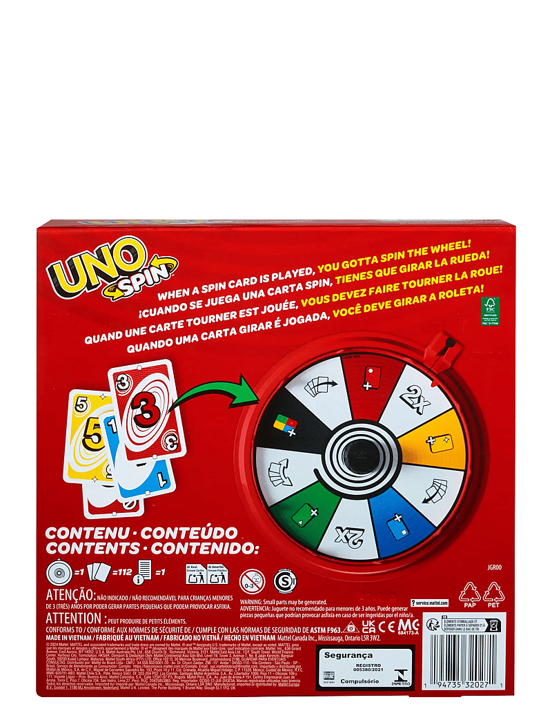 Mattel Games - Games UNO Spin Card Game for Kid, Adult & Family Nights, Classic Play with Spinner - kartenspiele - multi color - 2