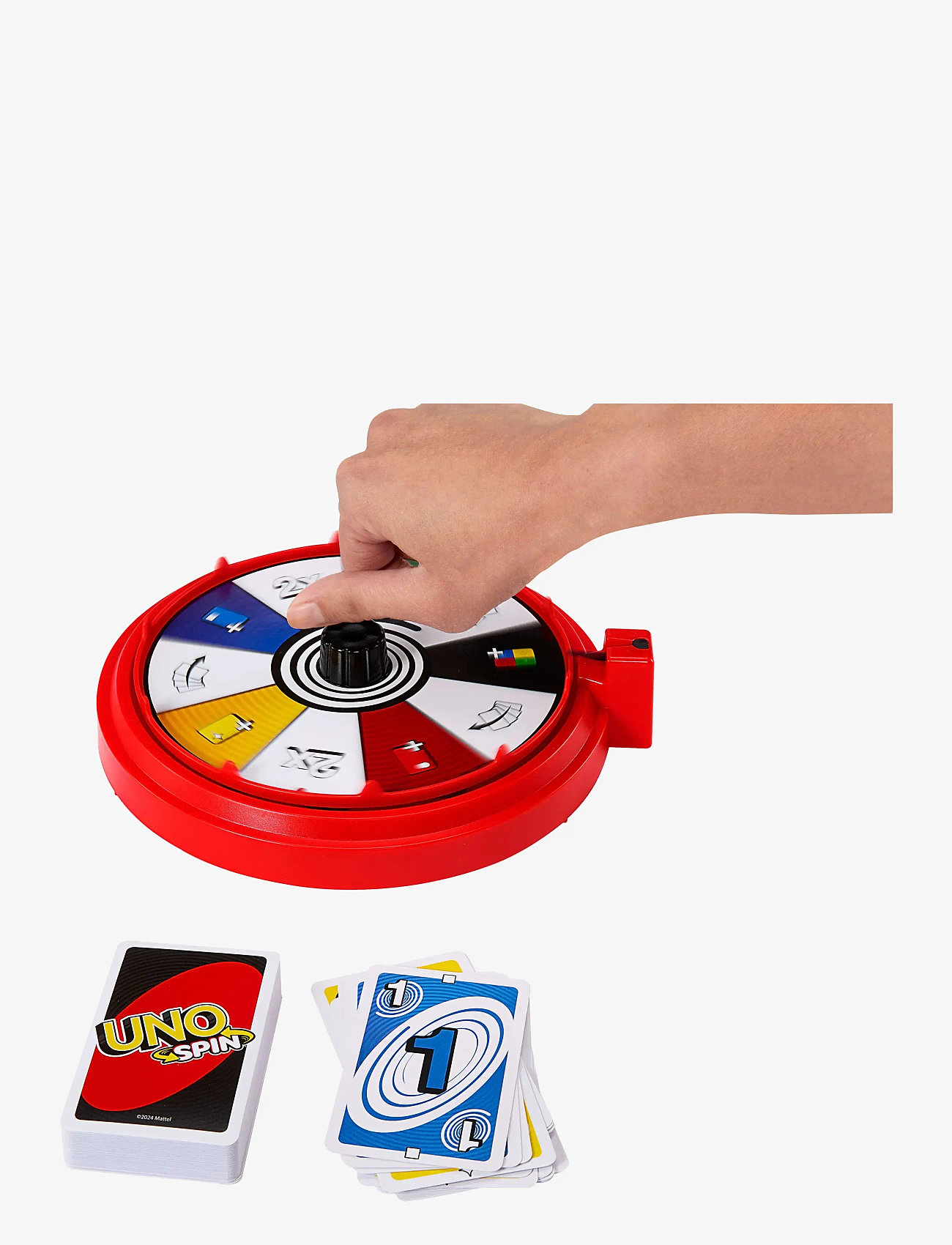 Mattel Games - Games UNO Spin Card Game for Kid, Adult & Family Nights, Classic Play with Spinner - kortspil - multi color - 3
