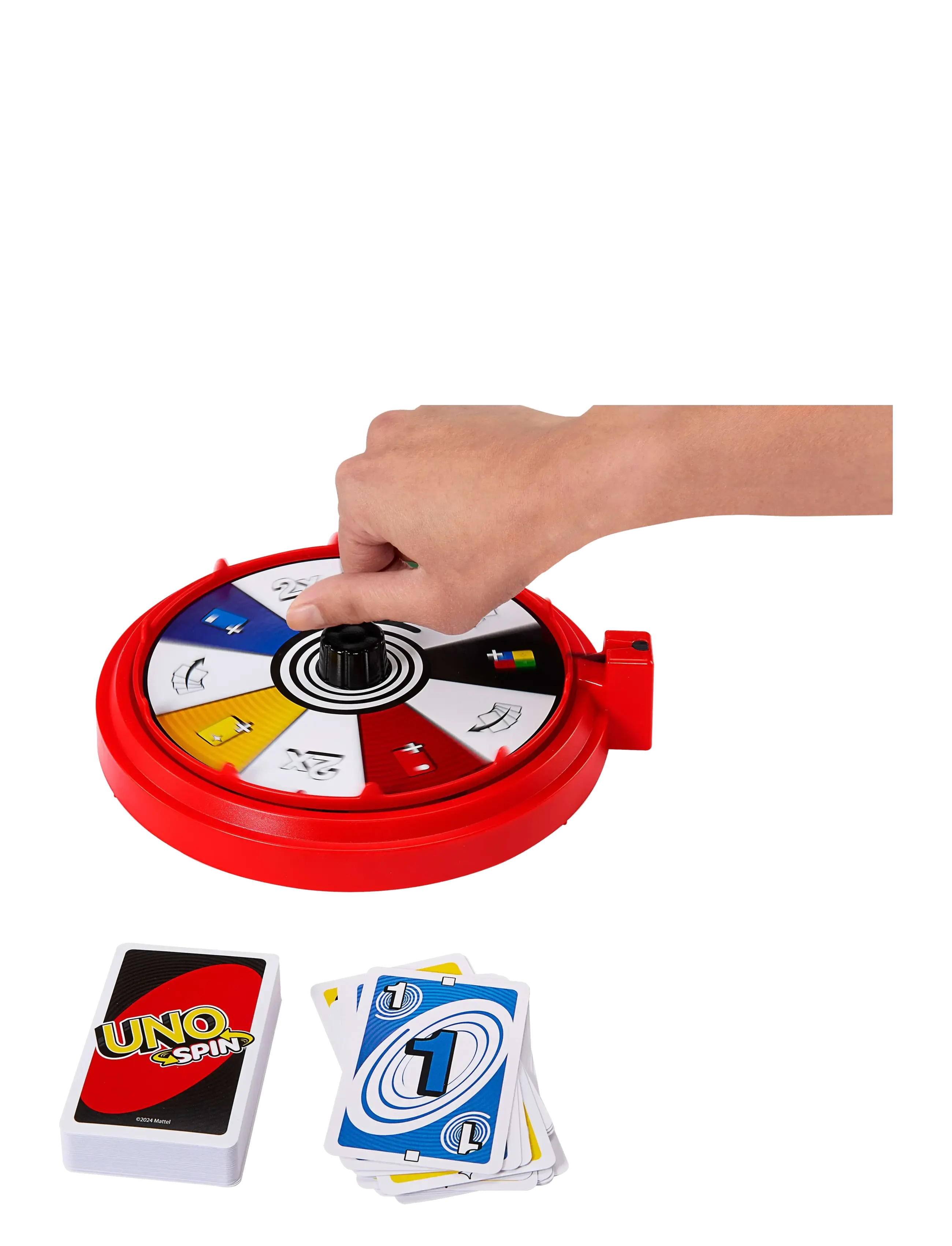 Mattel Games - Games UNO Spin Card Game for Kid, Adult & Family Nights, Classic Play with Spinner - kortspel - multi color - 3