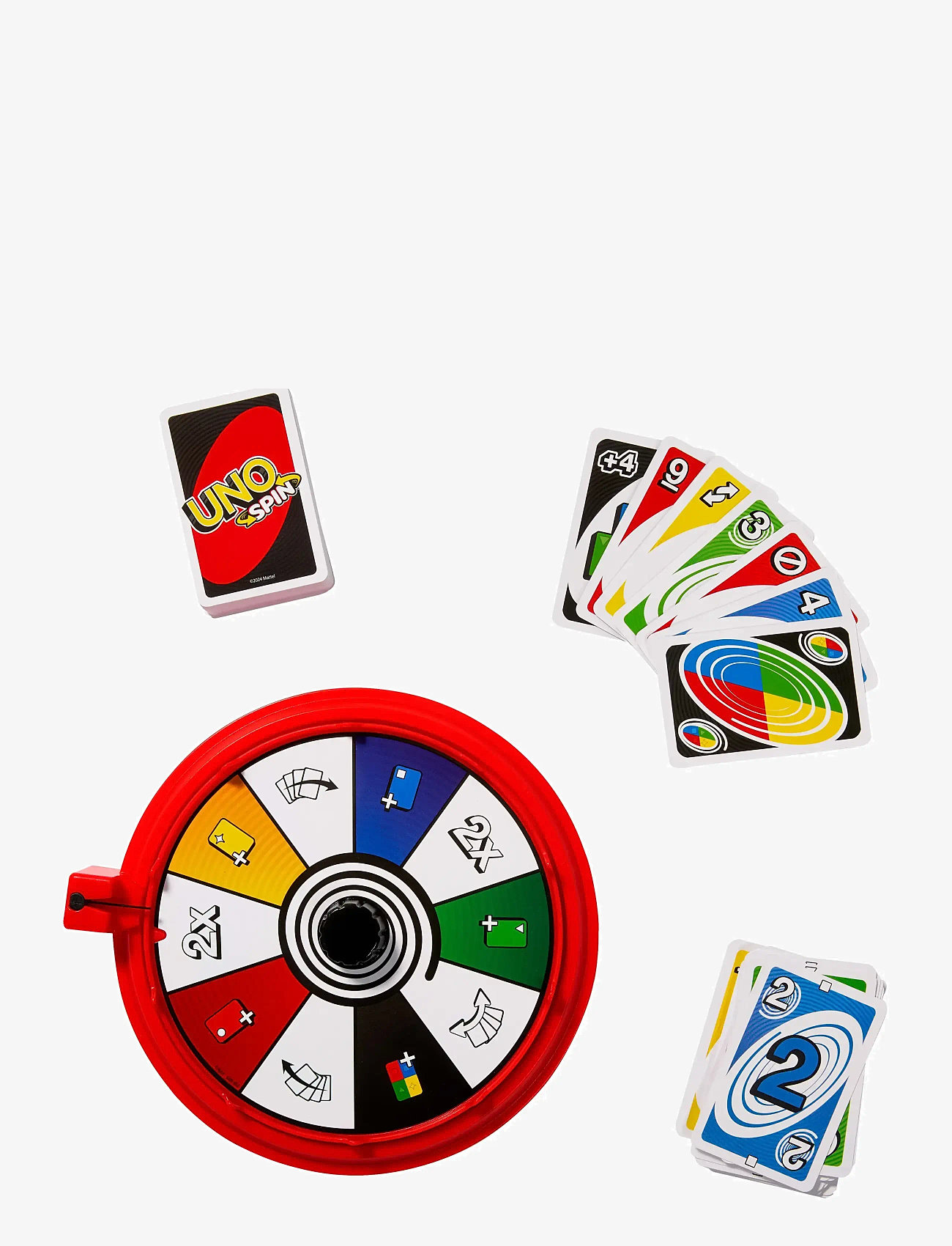 Mattel Games - Games UNO Spin Card Game for Kid, Adult & Family Nights, Classic Play with Spinner - kortspil - multi color - 5