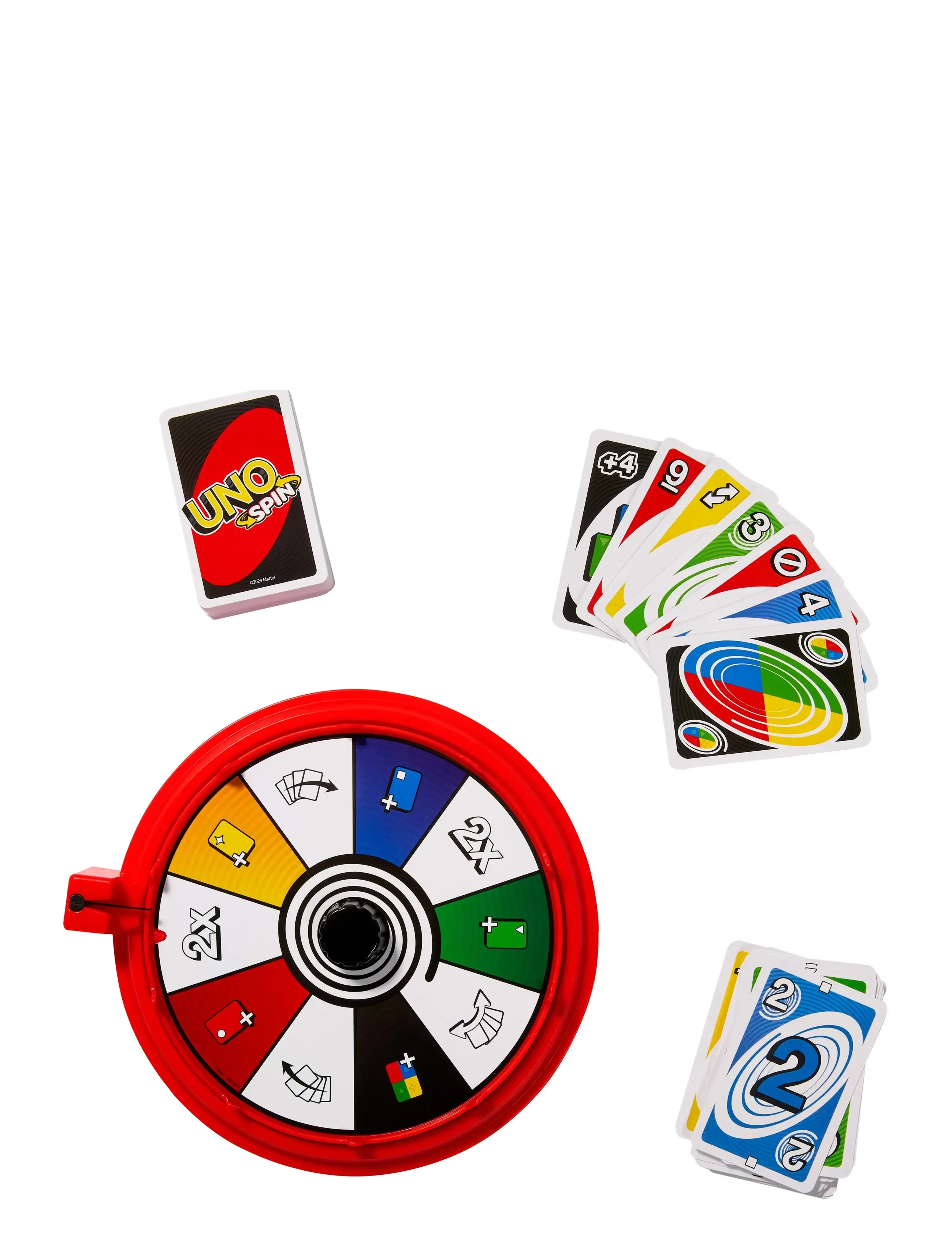 Mattel Games - Games UNO Spin Card Game for Kid, Adult & Family Nights, Classic Play with Spinner - kortspel - multi color - 5