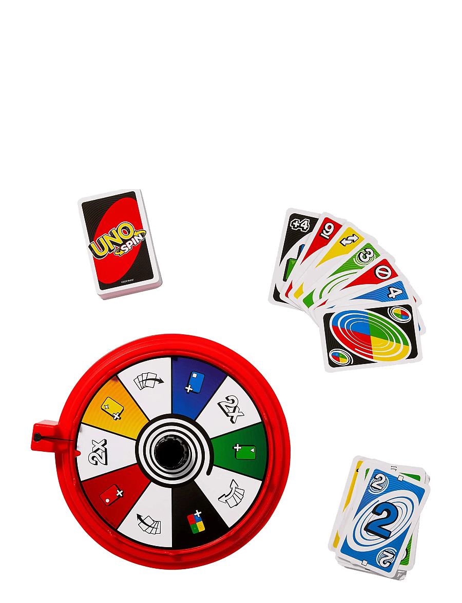 Mattel Games - Games UNO Spin Card Game for Kid, Adult & Family Nights, Classic Play with Spinner - kartenspiele - multi color - 5