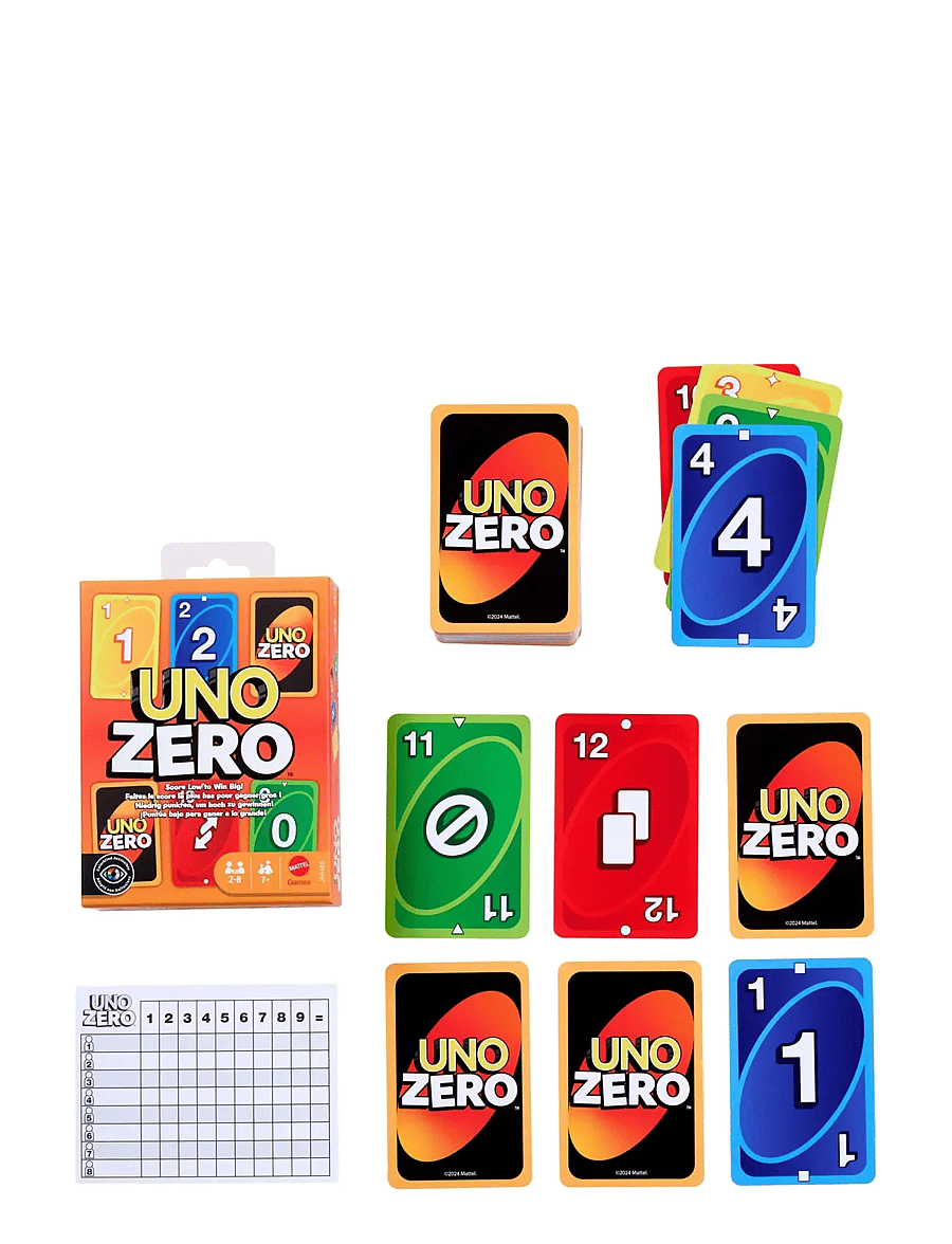 Mattel Games - Games UNO Zero Card Game for Kid, Adult & Family Nights, Parties & Travel, Includes Deck & Scorecard - gry karciane - multi color - 1