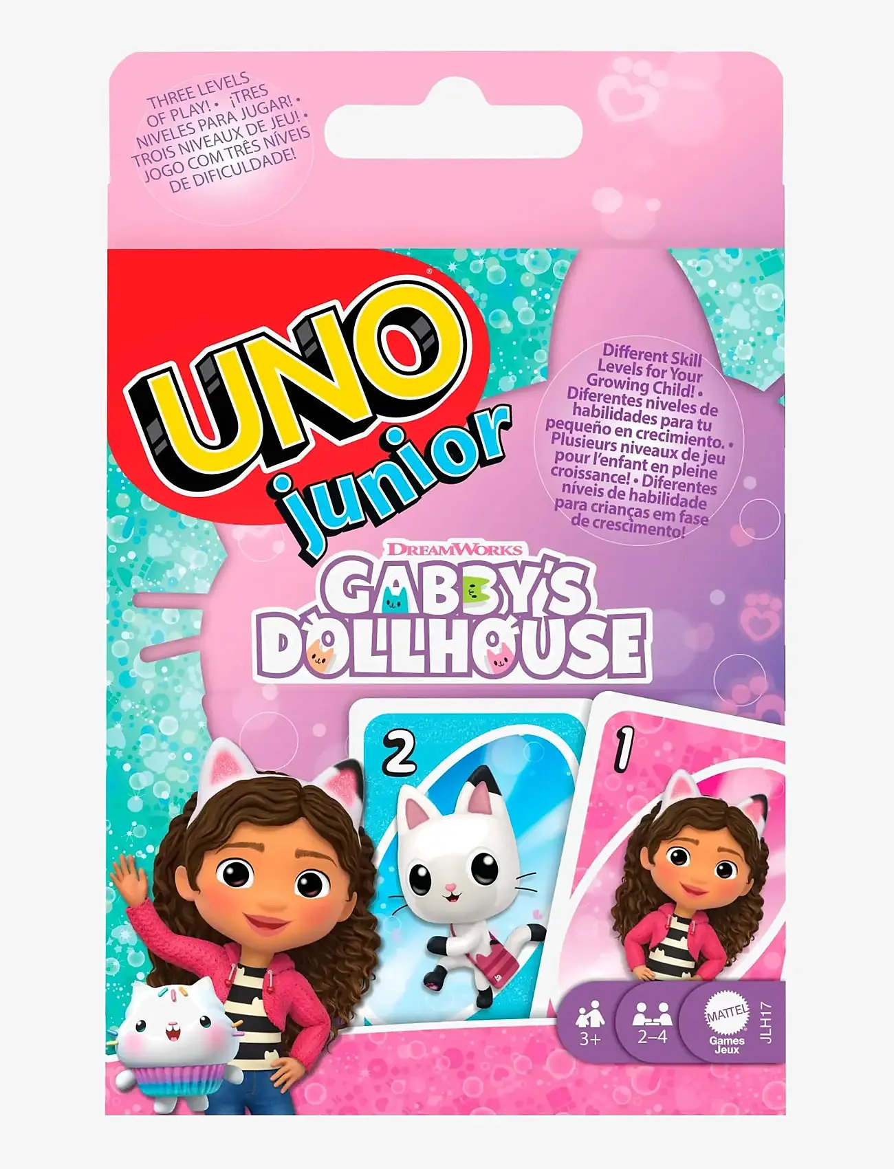 Mattel Games - Games UNO Junior Gabby’s Dollhouse Card Game for Kids, Parents & Family Nights - kortspil - multi color - 1