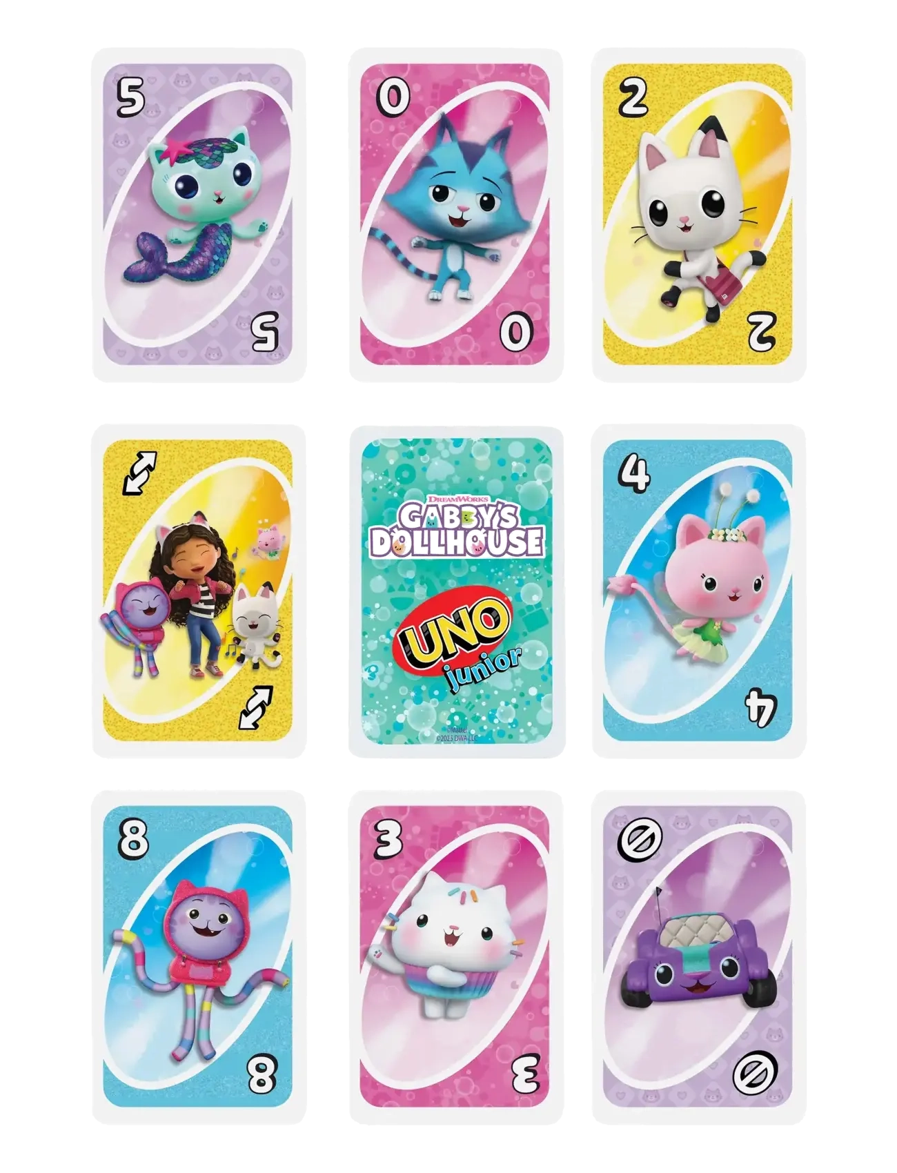 Mattel Games - Games UNO Junior Gabby’s Dollhouse Card Game for Kids, Parents & Family Nights - card games - multi color - 5