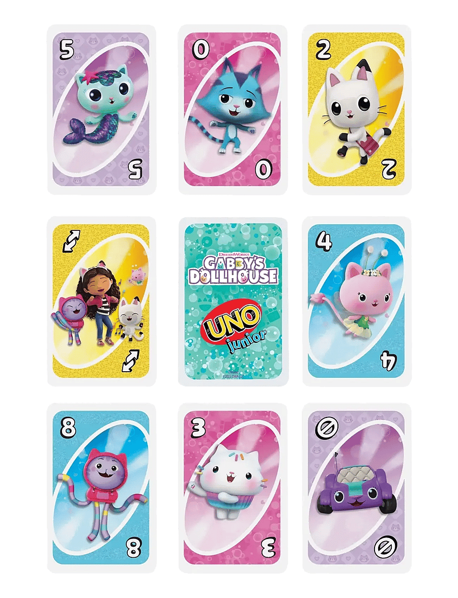 Mattel Games - Games UNO Junior Gabby’s Dollhouse Card Game for Kids, Parents & Family Nights - kortaspil - multi color - 5