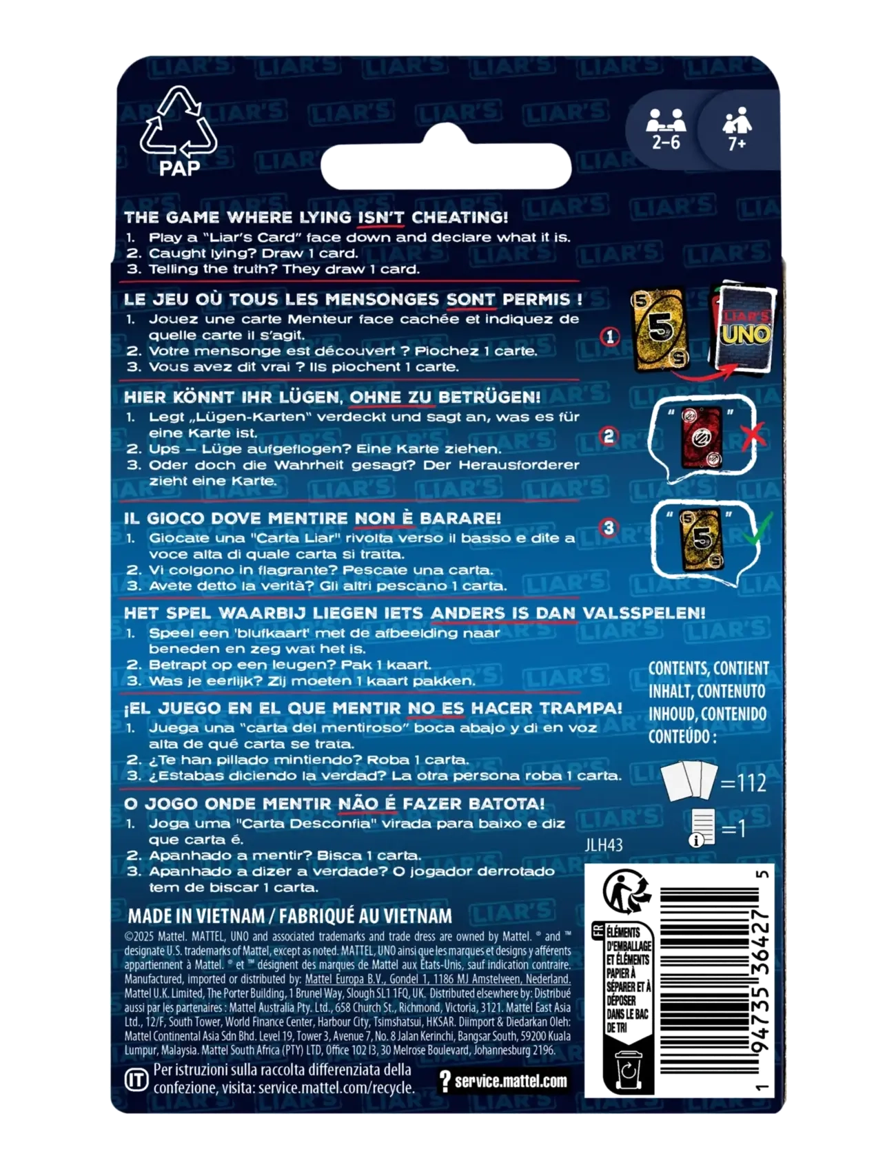 Mattel Games - UNO Liars - kartenspiele - multicolor - 5