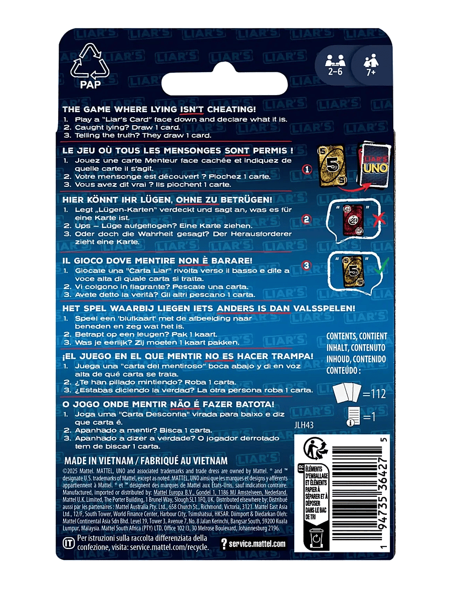 Mattel Games - UNO Liars - kartenspiele - multicolor - 5
