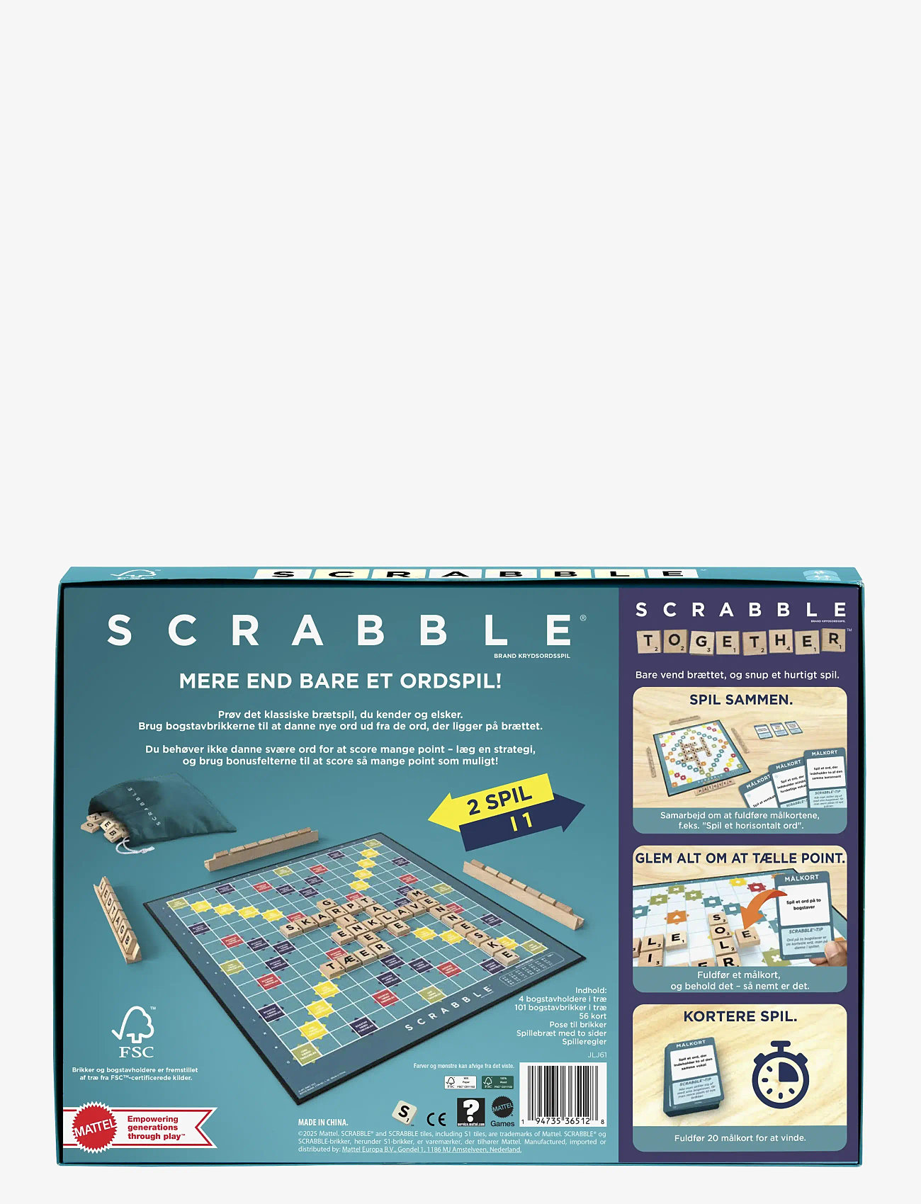 Mattel Games - Games Scrabble Board game Word - brætspil - multicolor - 5