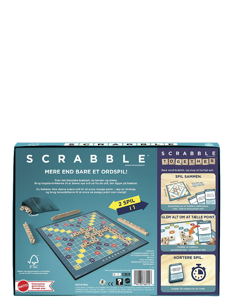 Mattel Games - Games Scrabble Board game Word - brætspil - multicolor - 5