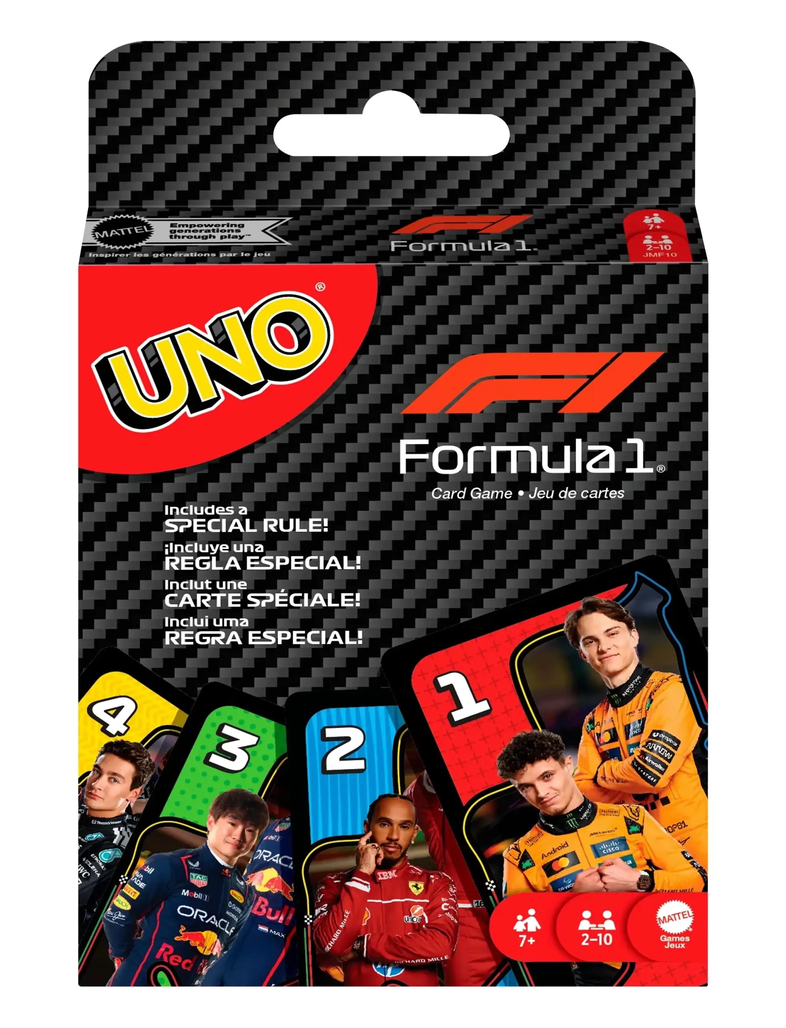 Mattel Games Uno F1 Card Game With Themed Deck & Special Rule For Kids, Adults, Family Nights Travel, One Size, Games, Mehrfarbig/gemustert - Kinder