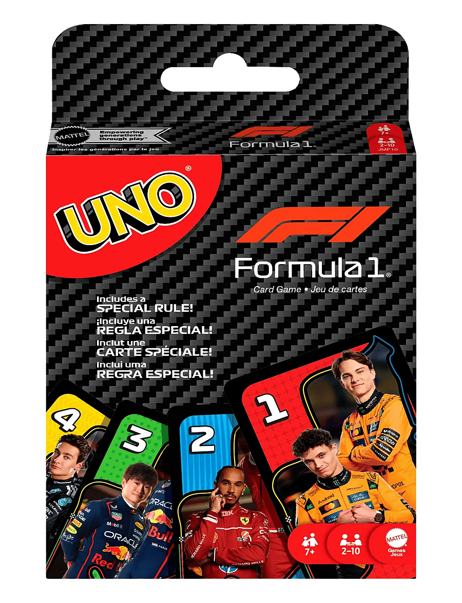 Mattel Games - Games UNO F1 Card Game with Themed Deck & Special Rule for Kids, Adults, Family Nights & Travel - multicolor - 0