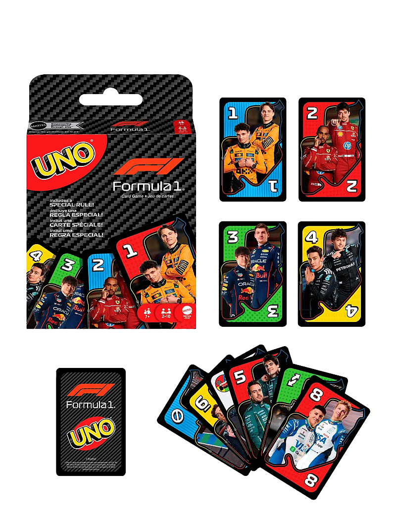 Mattel Games - Games UNO F1 Card Game with Themed Deck & Special Rule for Kids, Adults, Family Nights & Travel - kartenspiele - multicolor - 2
