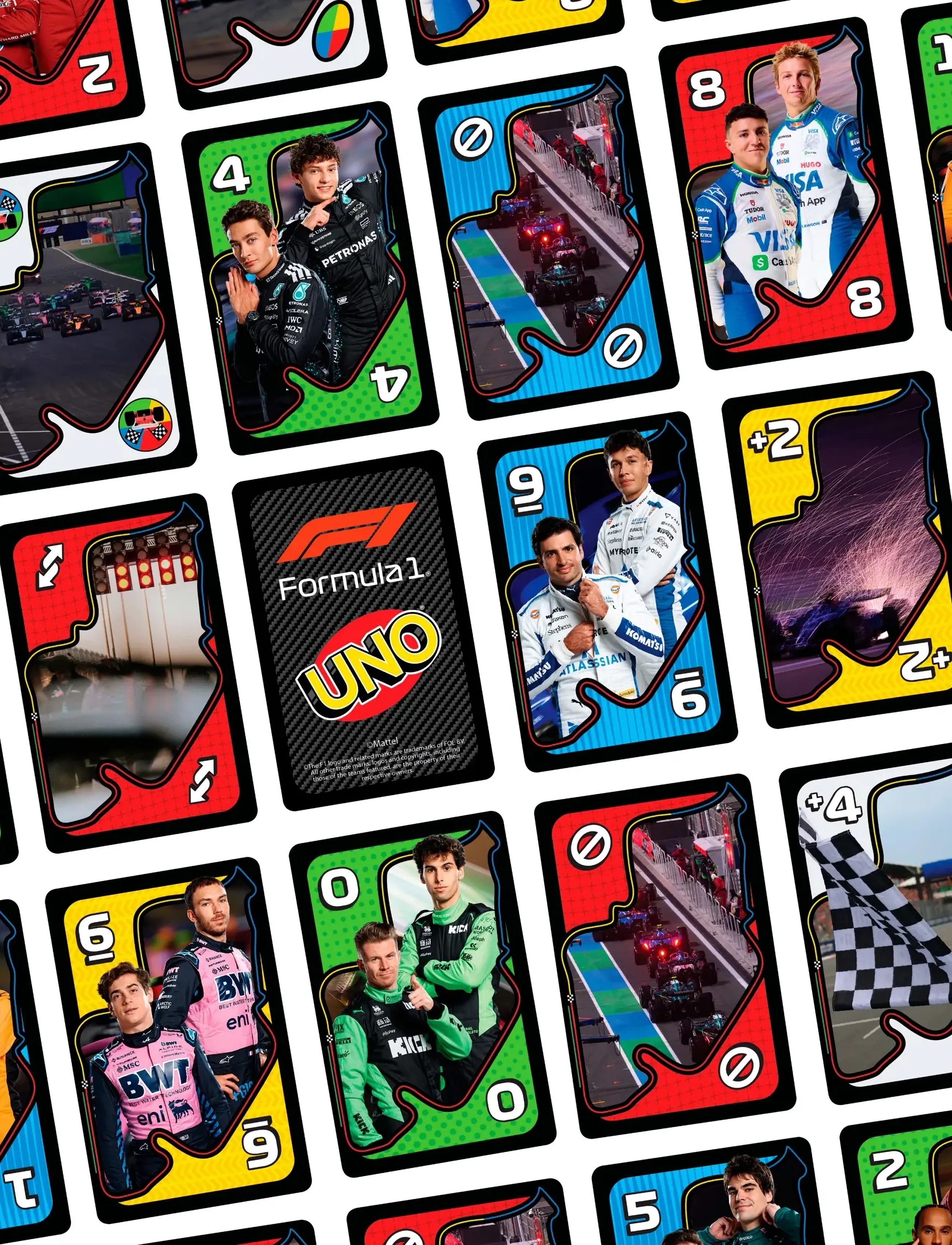 Mattel Games - Games UNO F1 Card Game with Themed Deck & Special Rule for Kids, Adults, Family Nights & Travel - multicolor - 5